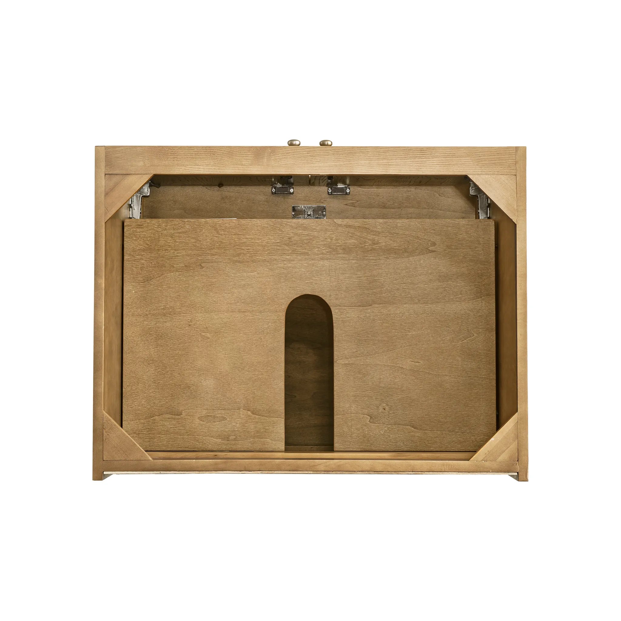 30" Laurent Single Vanity in Light Natural Oak-White Zeus Silestone & Backsplash-Single Hole image 4