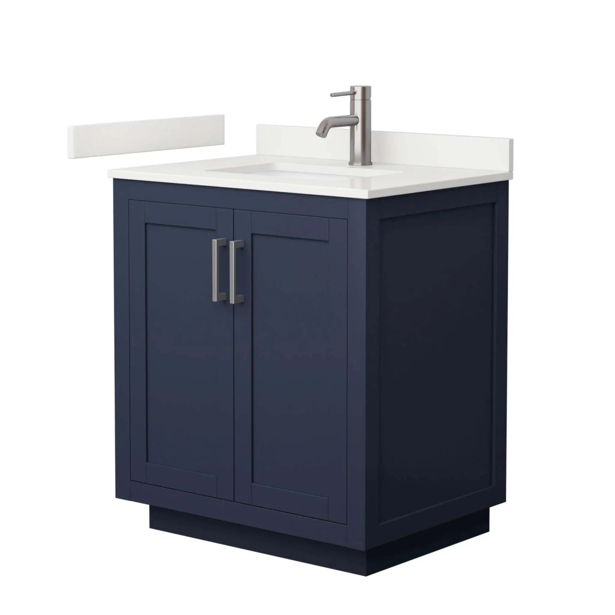 30" Miranda Single Bathroom Vanity in Dark Blue with Brushed Nickel Trim by Wyndham