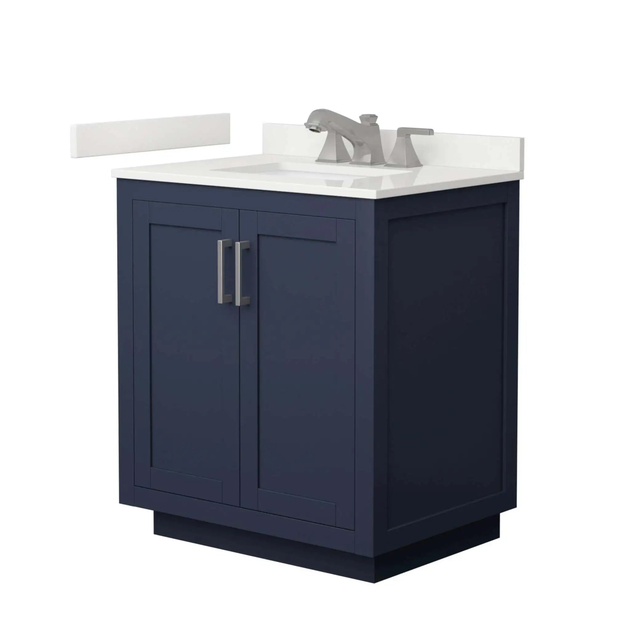 30" Miranda Single Bathroom Vanity in Dark Blue with Brushed Nickel Trim by Wyndham