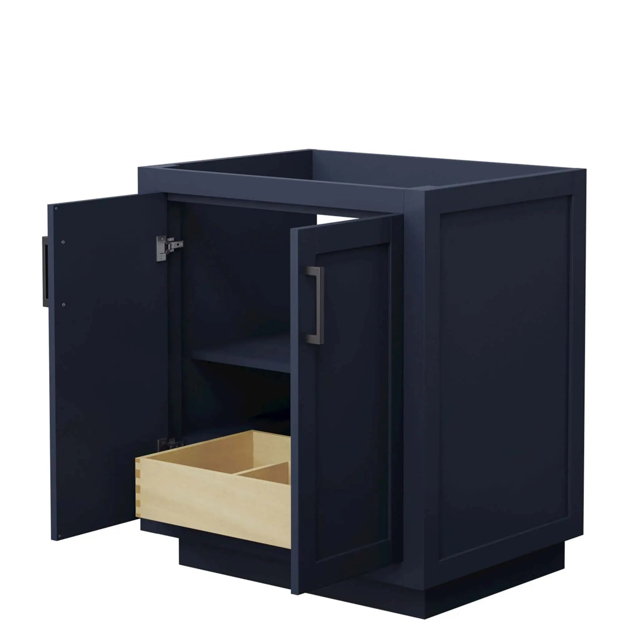 30" Miranda Single Bathroom Vanity in Dark Blue with Matte Black Trim by Wyndham