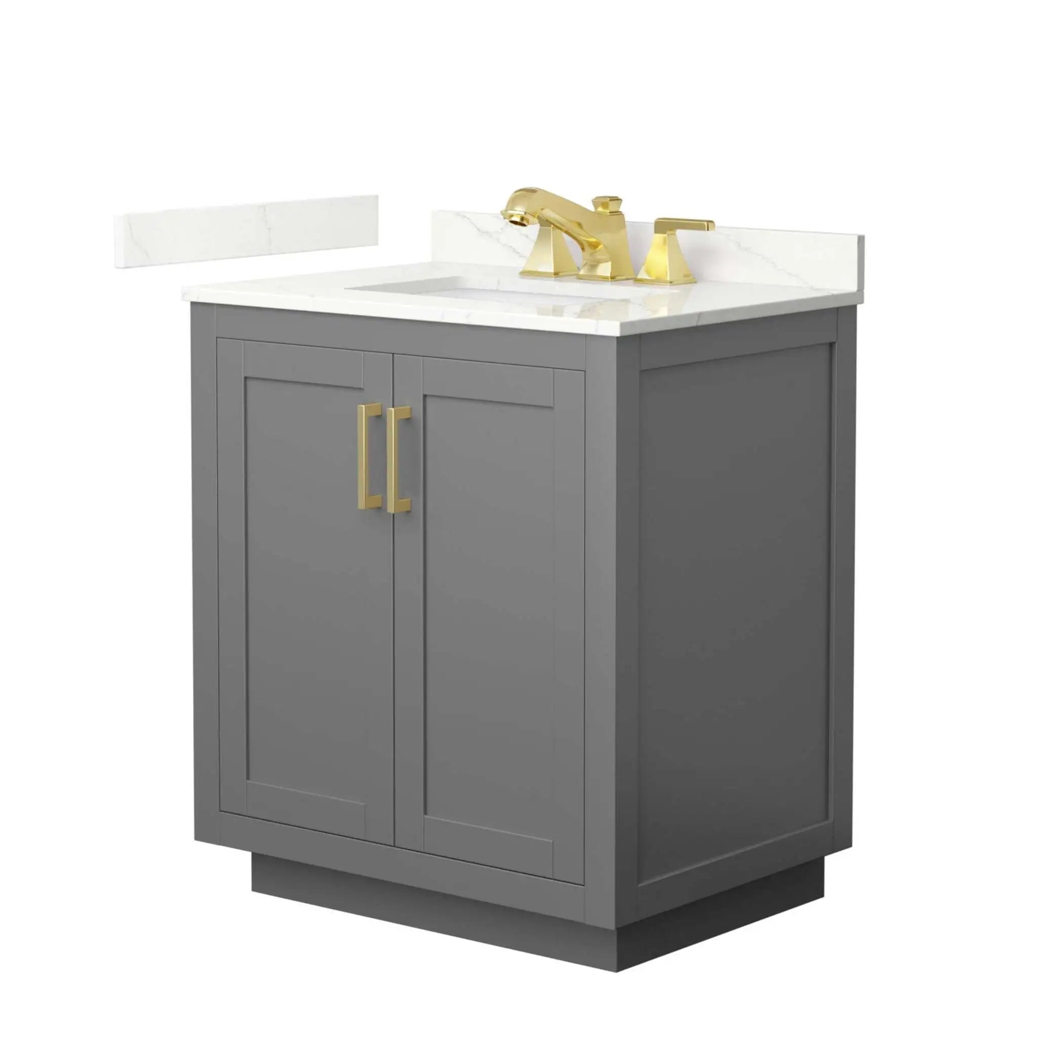 30" Miranda Single Bathroom Vanity in Dark Gray with Brushed Gold Trim by Wyndham