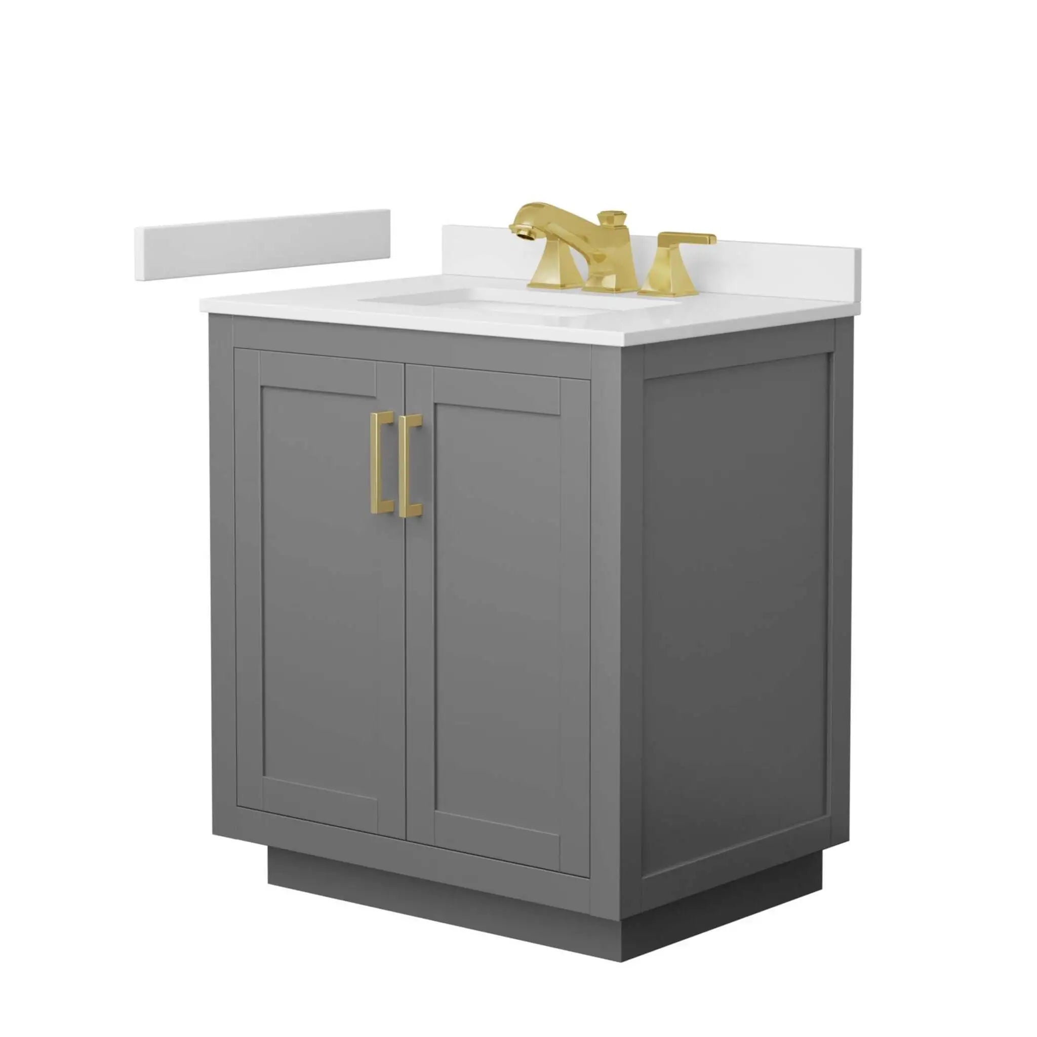 30" Miranda Single Bathroom Vanity in Dark Gray with Brushed Gold Trim by Wyndham