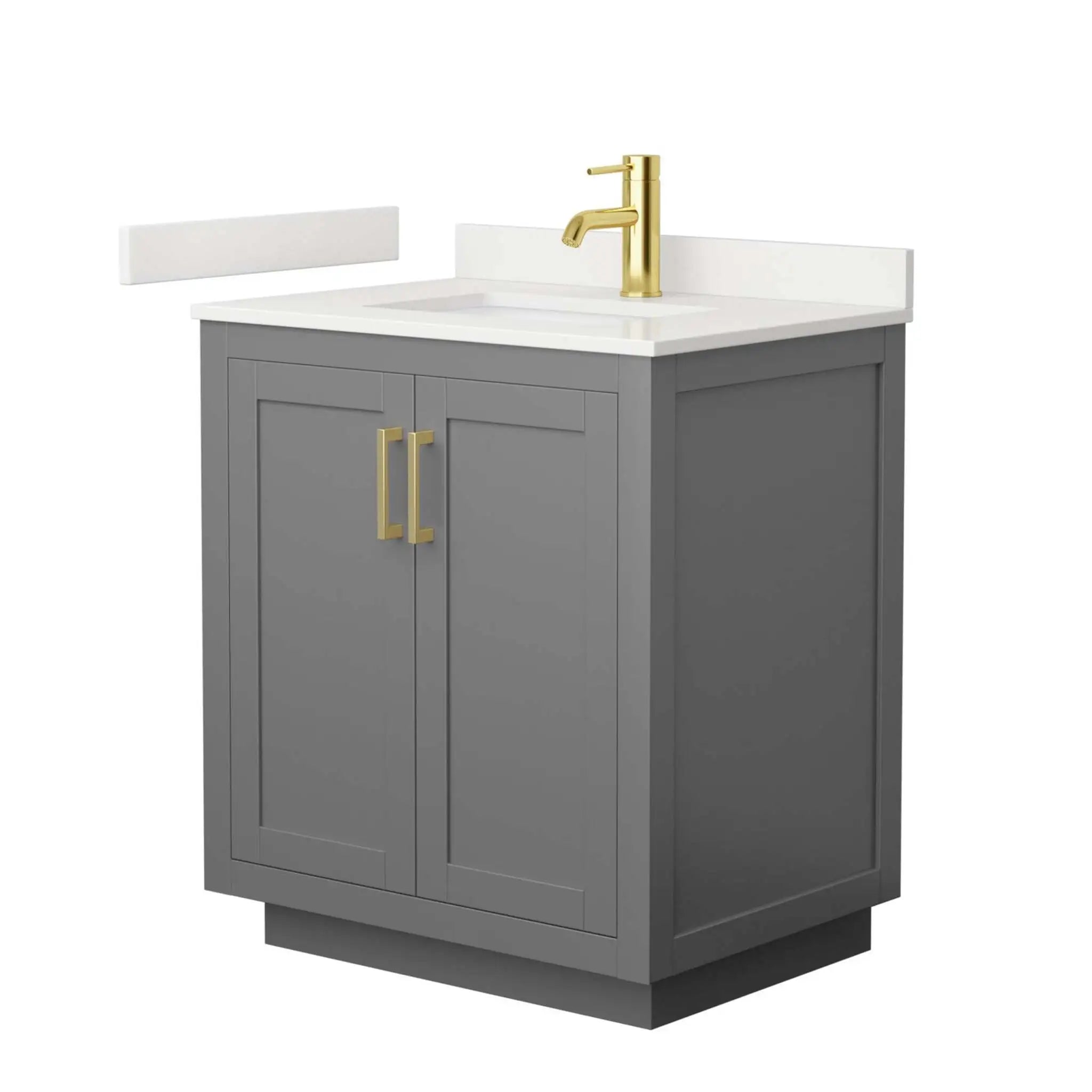 30" Miranda Single Bathroom Vanity in Dark Gray with Brushed Gold Trim by Wyndham