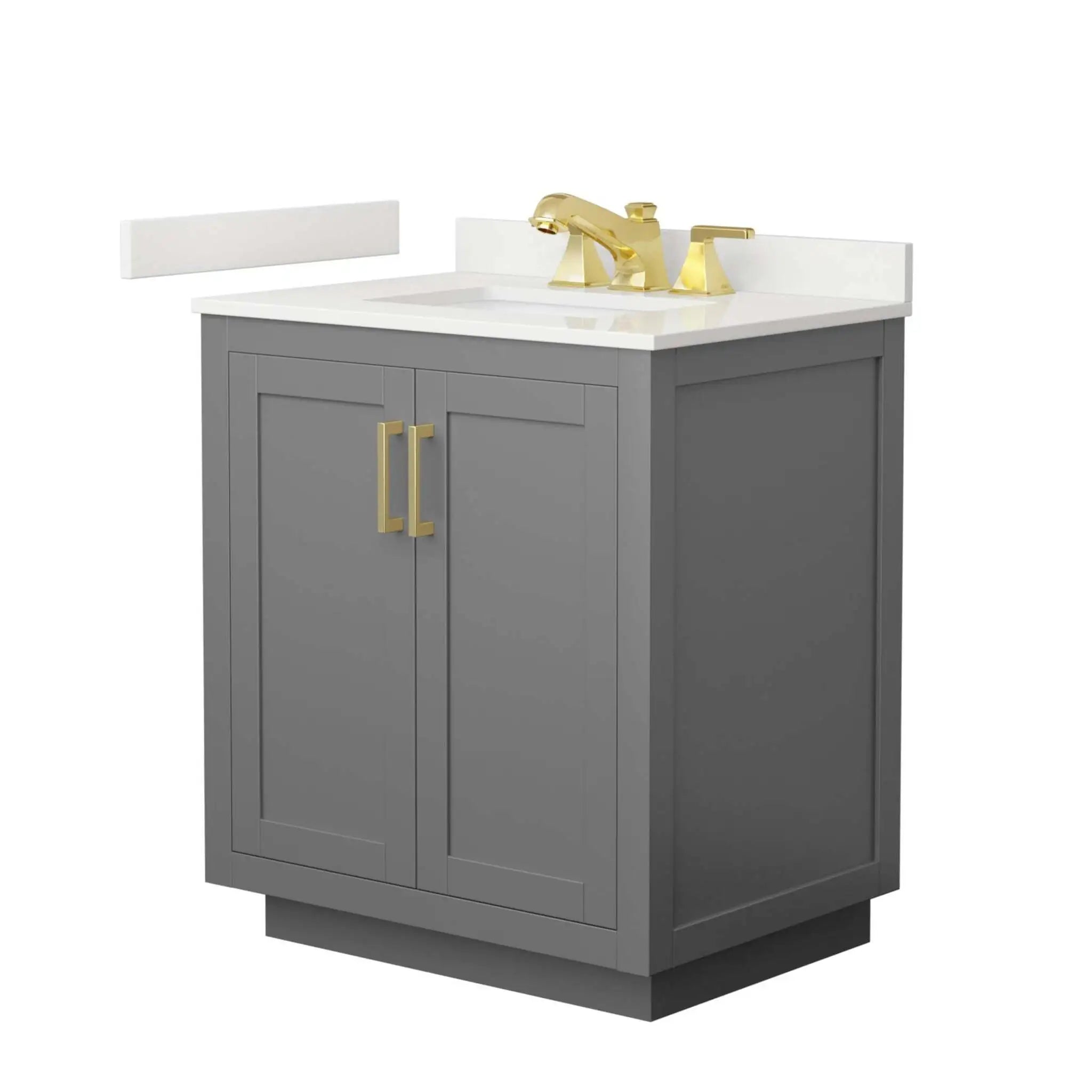 30" Miranda Single Bathroom Vanity in Dark Gray with Brushed Gold Trim by Wyndham