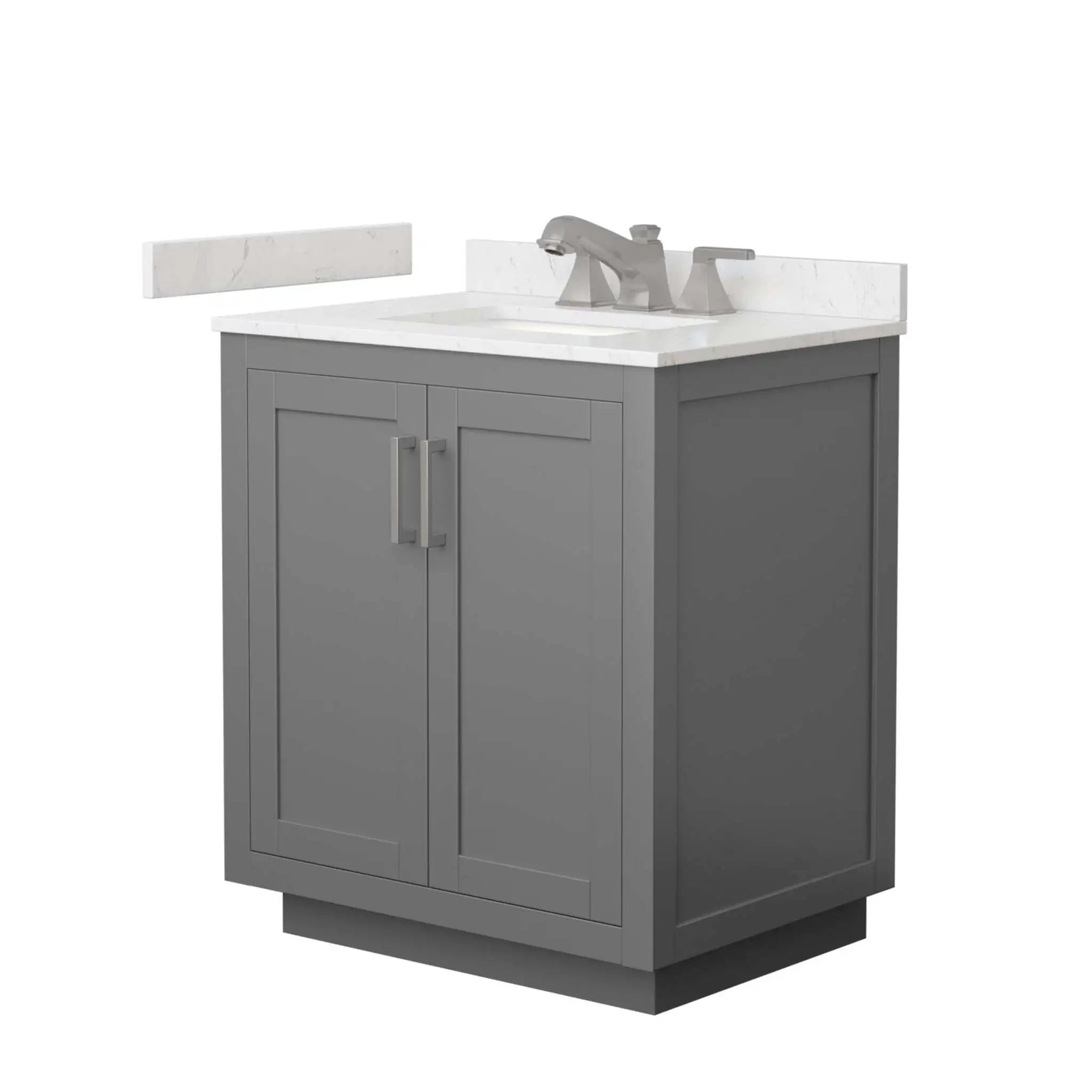 30" Miranda Single Bathroom Vanity in Dark Gray with Brushed Nickel Trim by Wyndham
