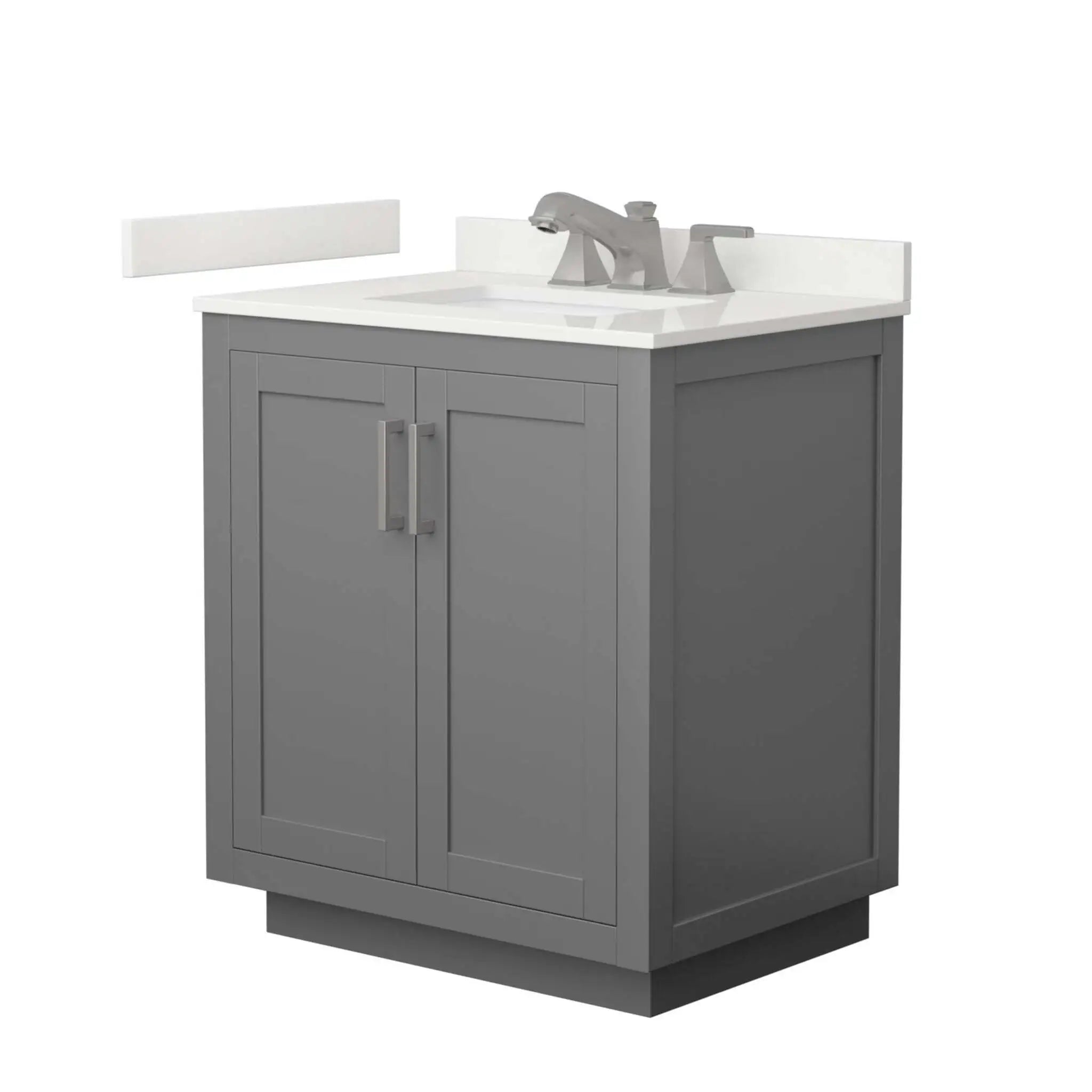 30" Miranda Single Bathroom Vanity in Dark Gray with Brushed Nickel Trim by Wyndham