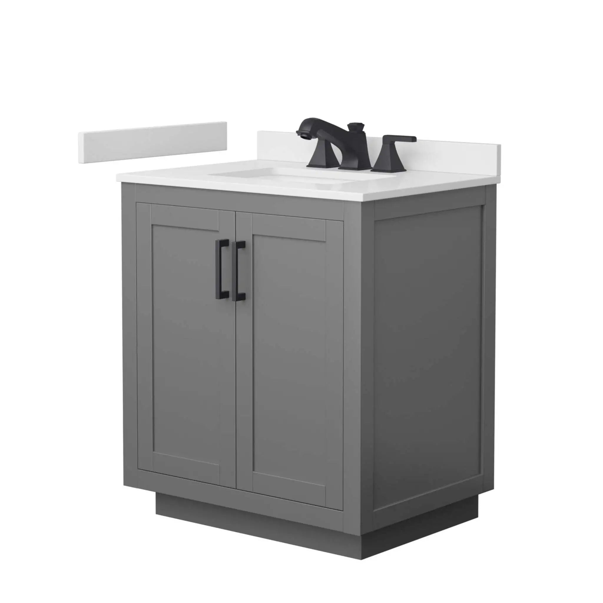 30" Miranda Single Bathroom Vanity in Dark Gray with Matte Black Trim by Wyndham