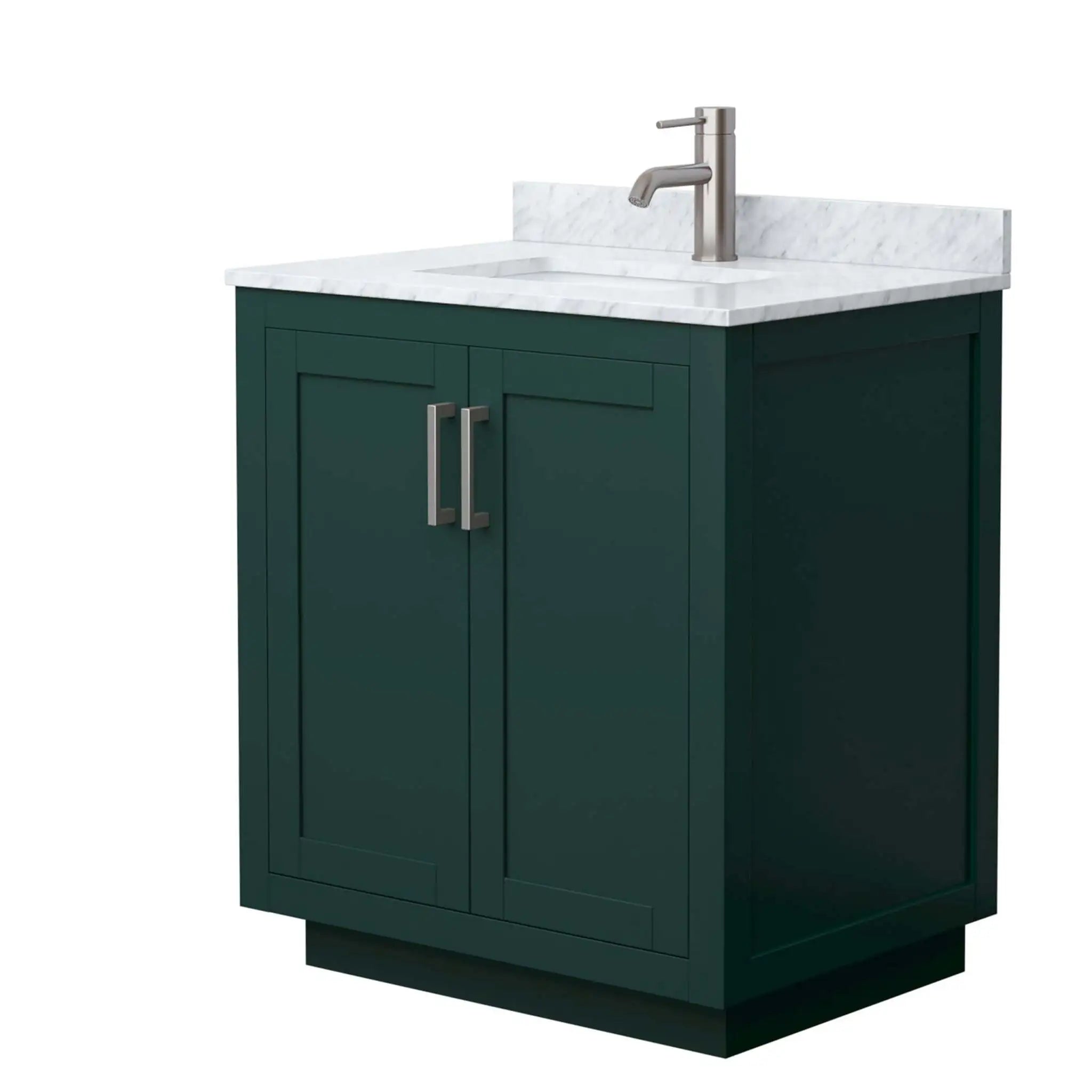 30" Miranda Single Bathroom Vanity in Green with Brushed Nickel Trim by Wyndham