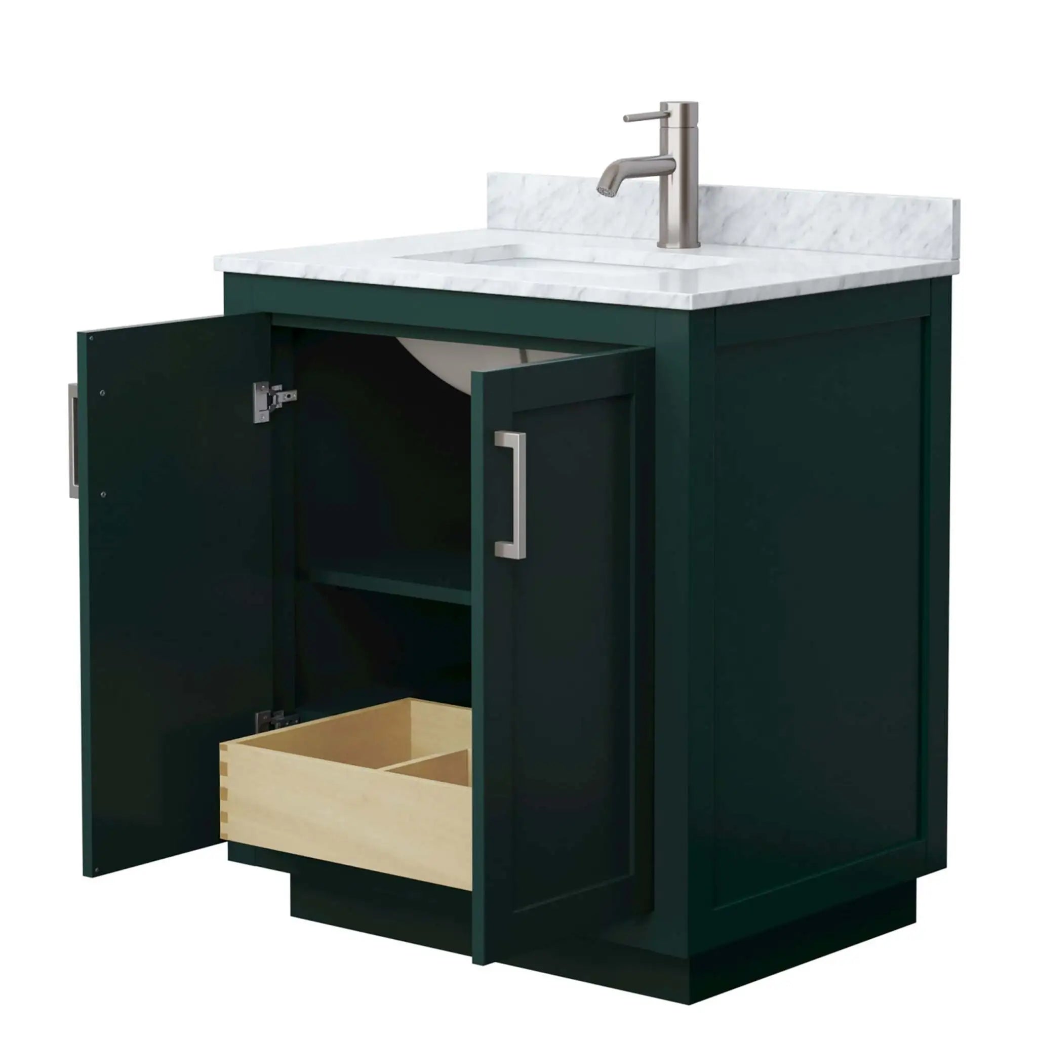 30" Miranda Single Bathroom Vanity in Green with Brushed Nickel Trim by Wyndham