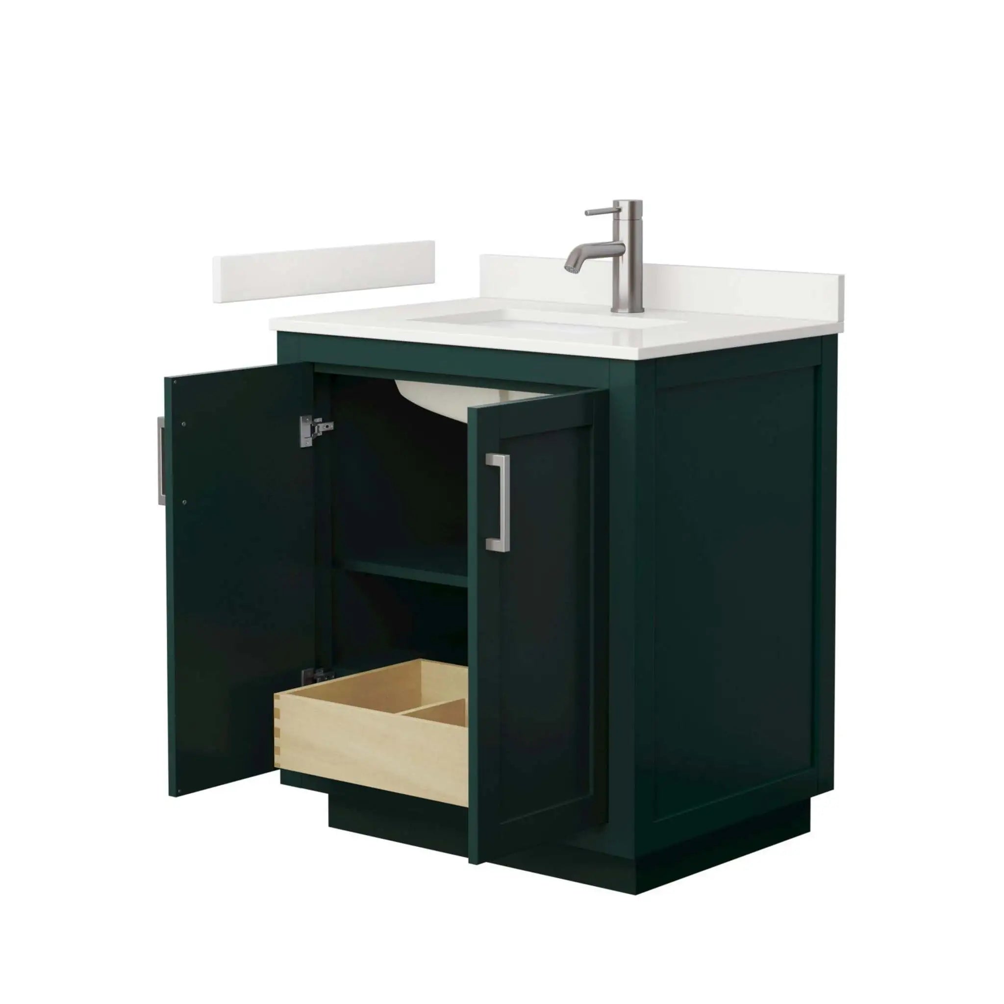 30" Miranda Single Bathroom Vanity in Green with Brushed Nickel Trim by Wyndham