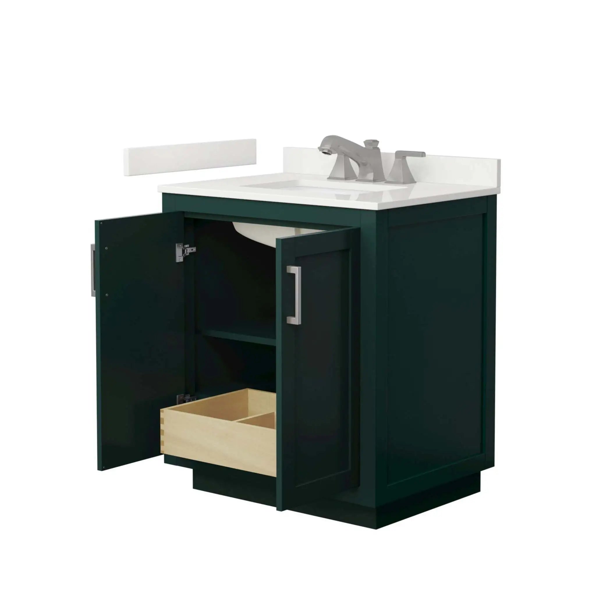 30" Miranda Single Bathroom Vanity in Green with Brushed Nickel Trim by Wyndham