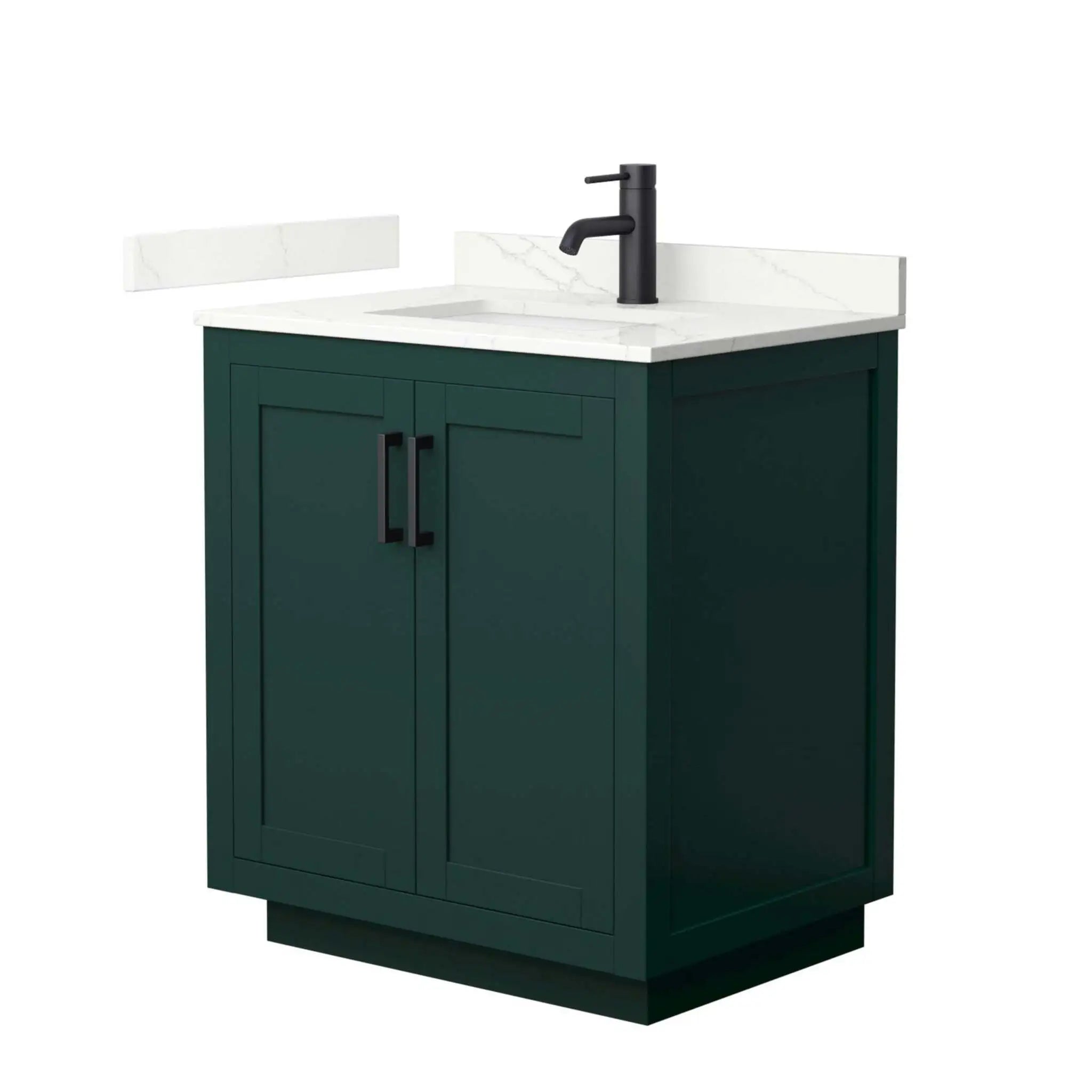30" Miranda Single Bathroom Vanity in Green with Matte Black Trim by Wyndham