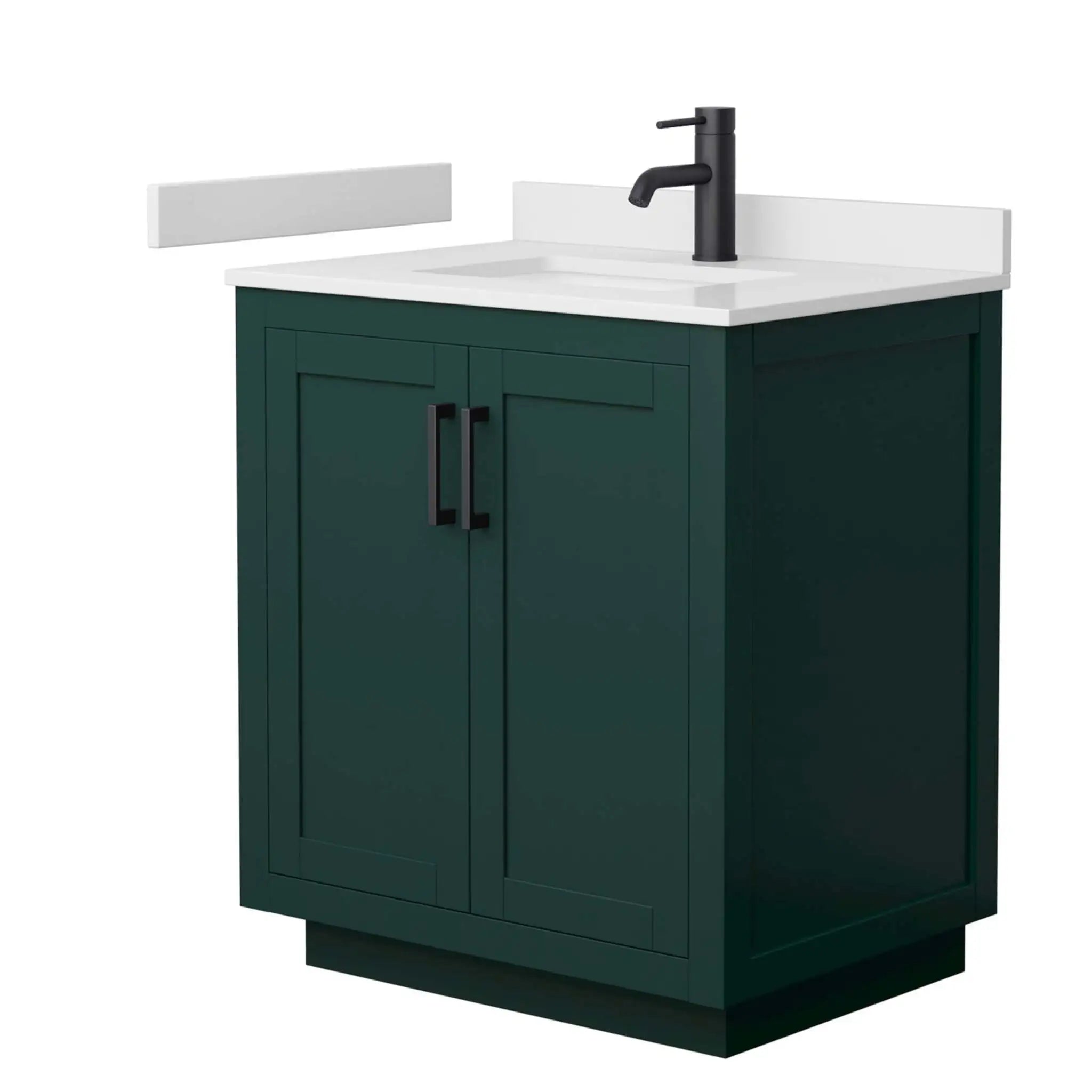 30" Miranda Single Bathroom Vanity in Green with Matte Black Trim by Wyndham
