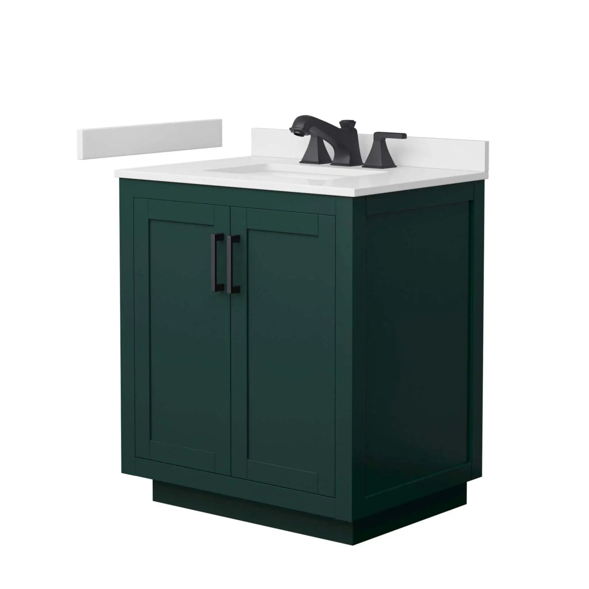30" Miranda Single Bathroom Vanity in Green with Matte Black Trim by Wyndham