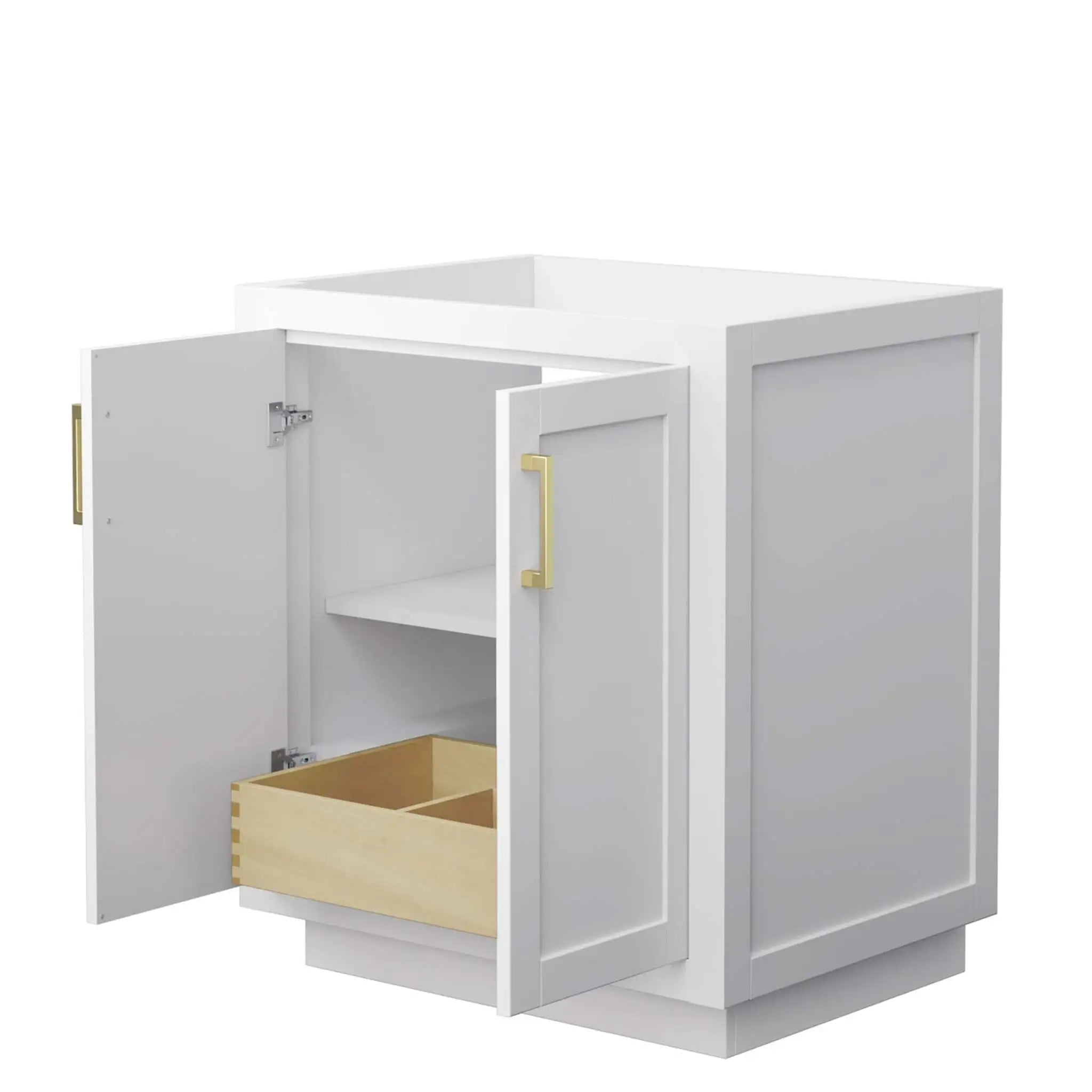 30" Miranda Single Bathroom Vanity in White with Brushed Gold Trim by Wyndham