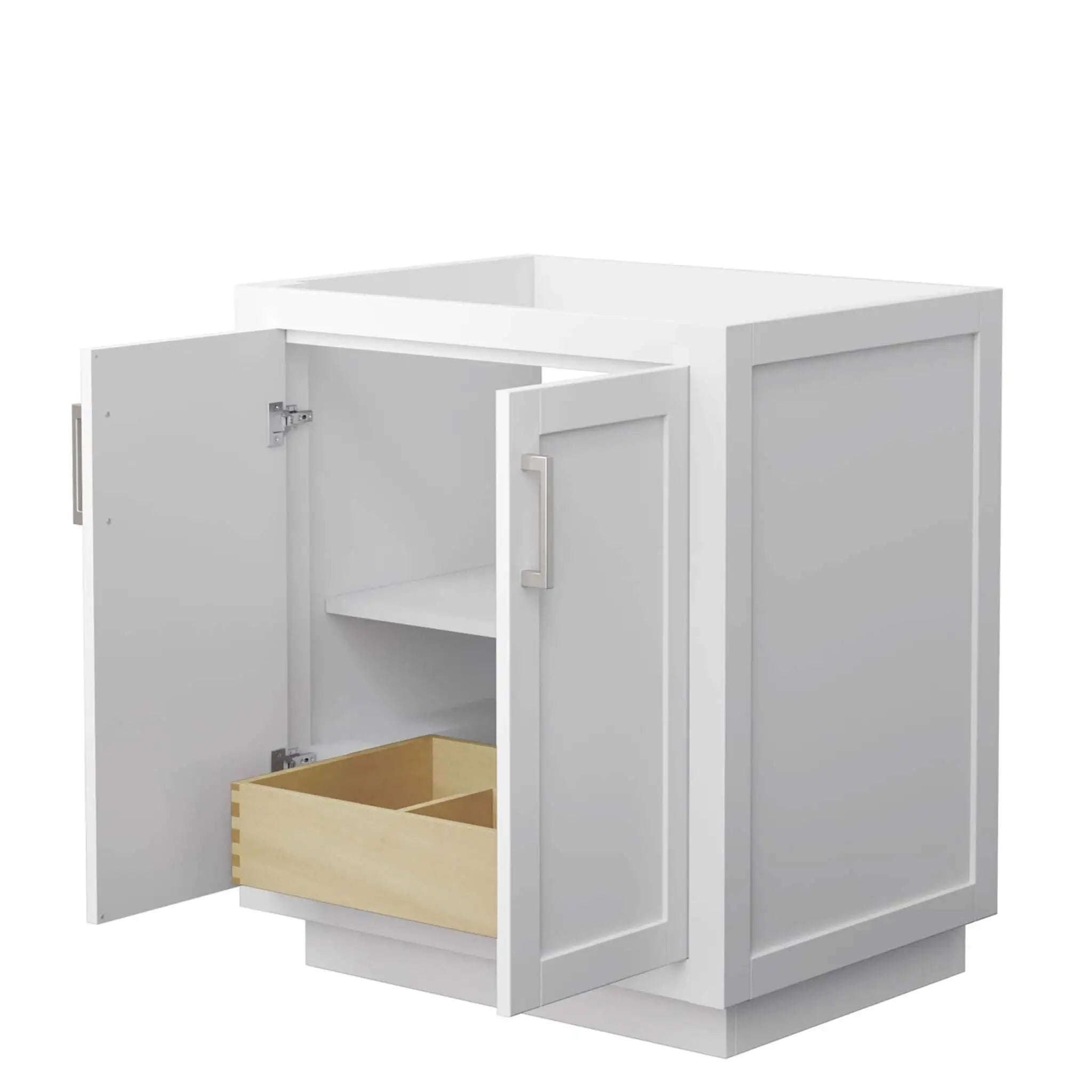 30" Miranda Single Bathroom Vanity in White with Brushed Nickel Trim by Wyndham