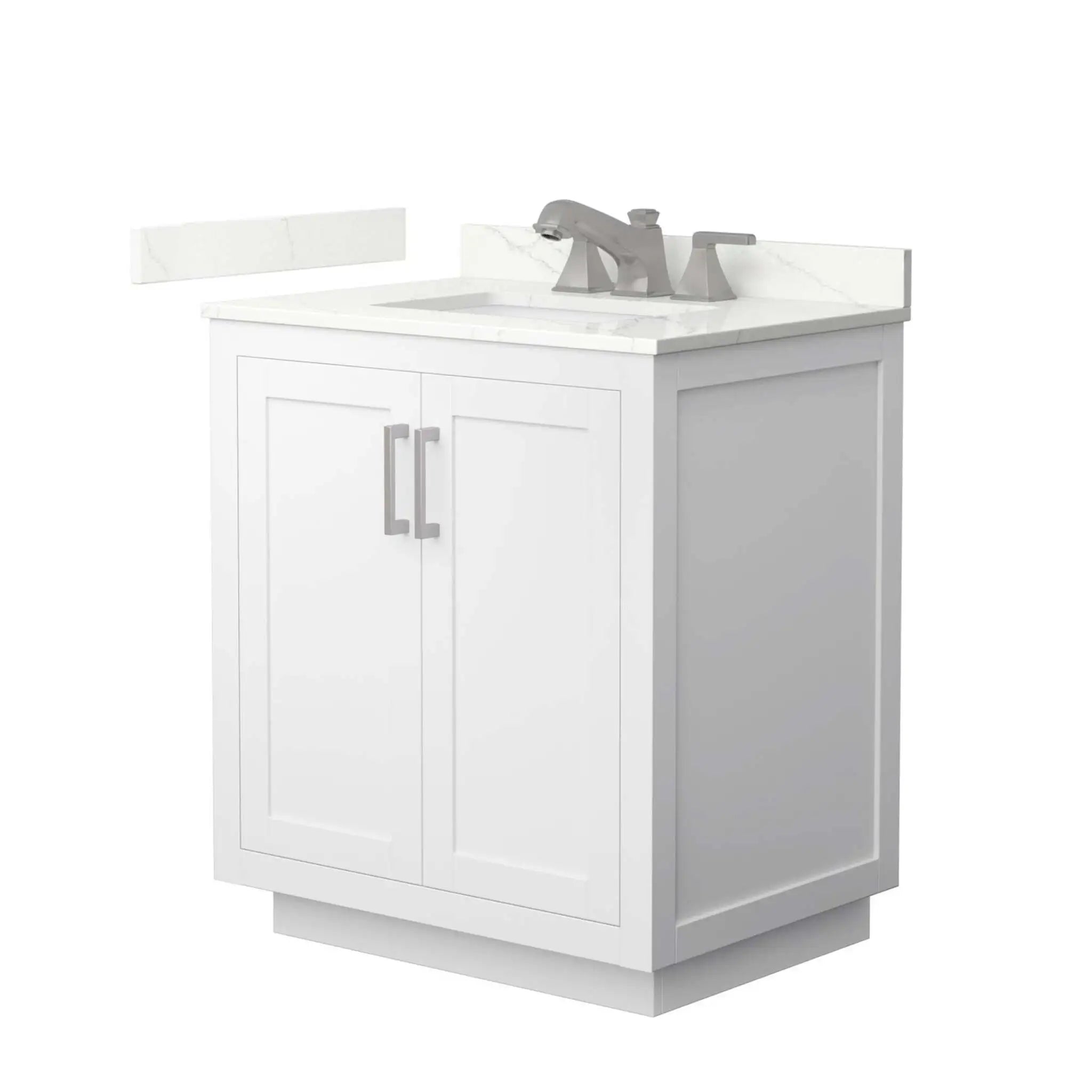 30" Miranda Single Bathroom Vanity in White with Brushed Nickel Trim by Wyndham
