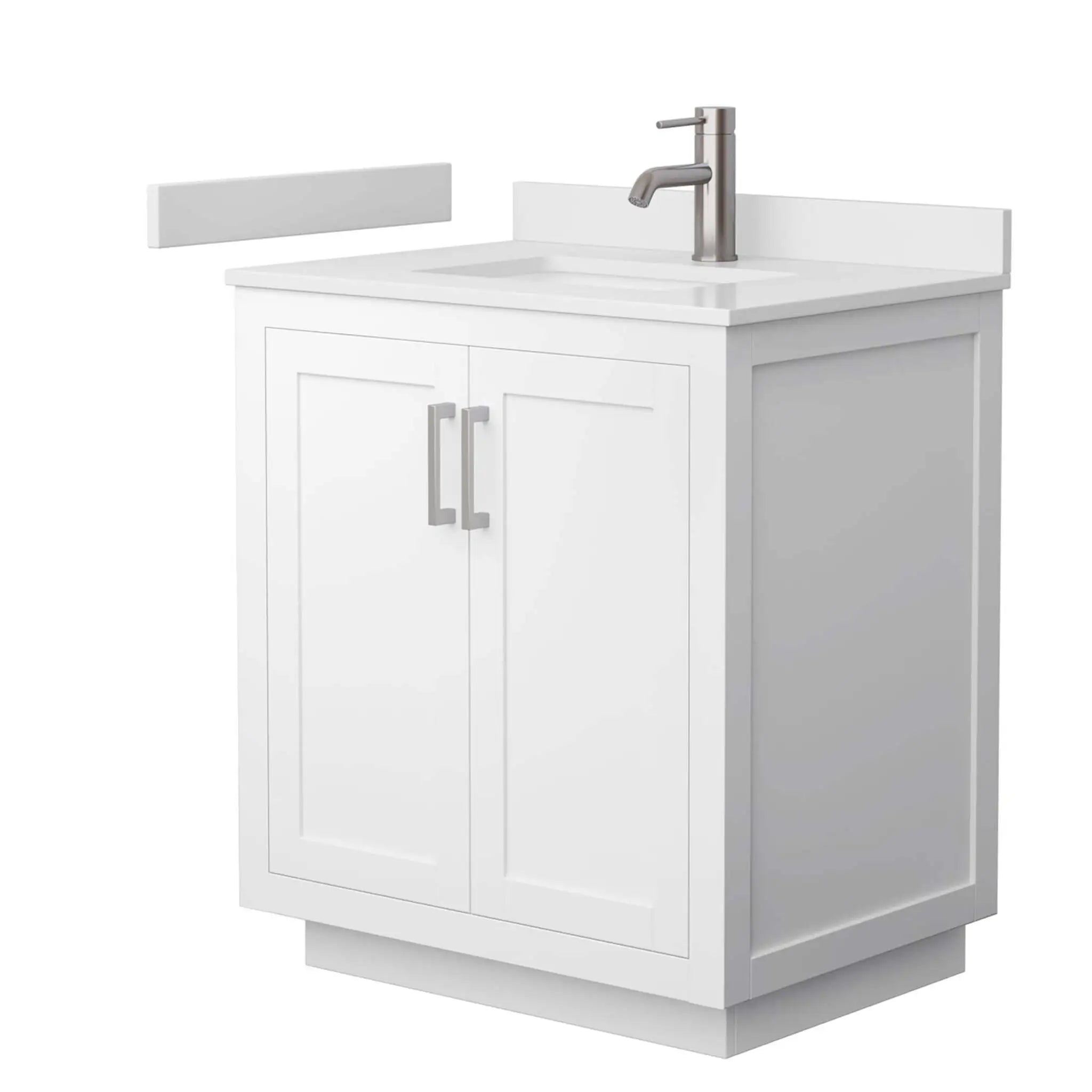 30" Miranda Single Bathroom Vanity in White with Brushed Nickel Trim by Wyndham