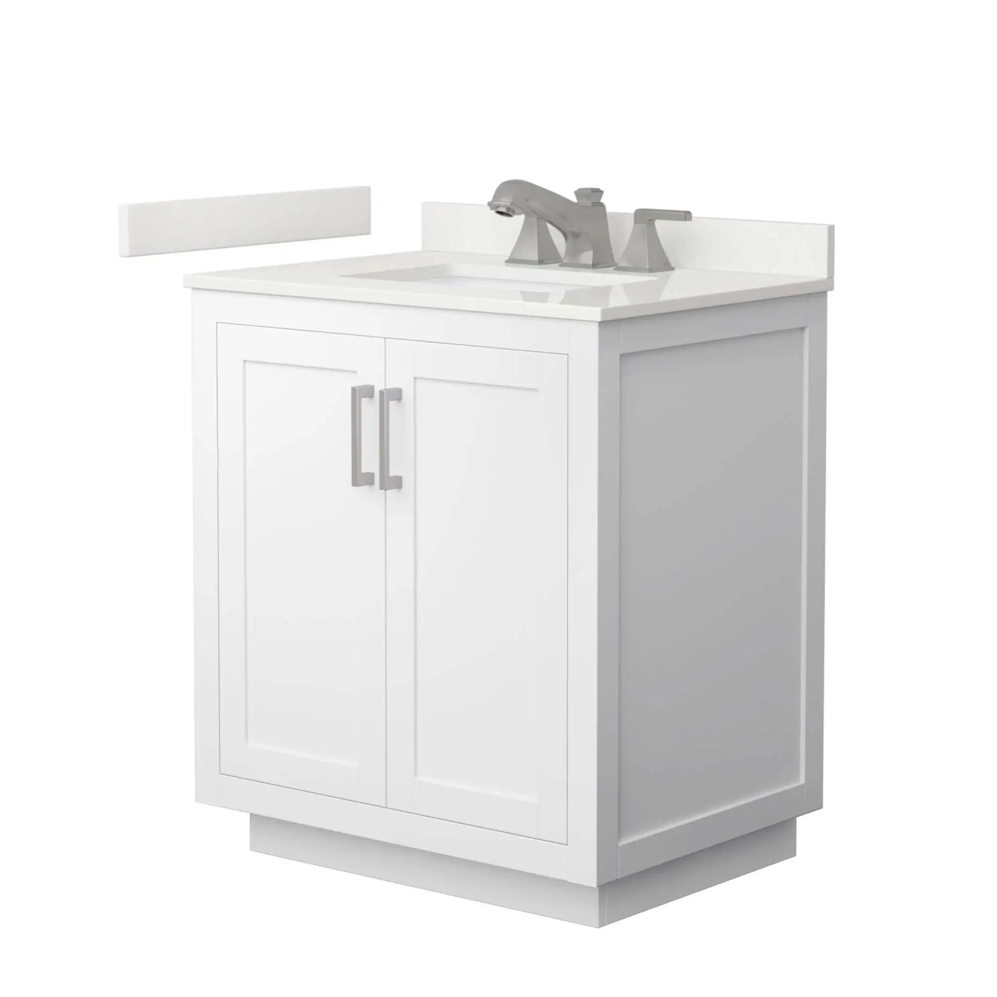 30" Miranda Single Bathroom Vanity in White with Brushed Nickel Trim by Wyndham
