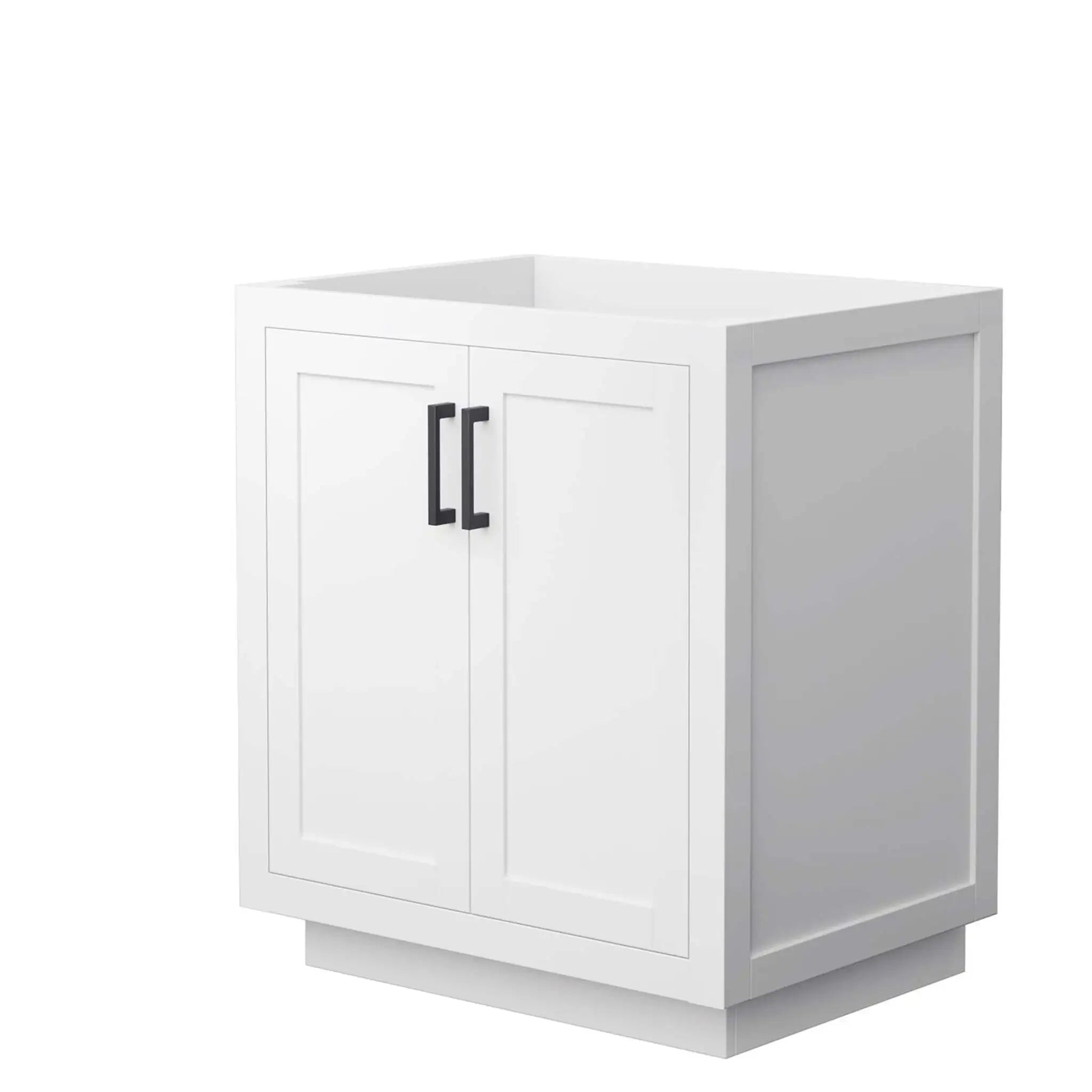 30" Miranda Single Bathroom Vanity in White with Matte Black Trim by Wyndham
