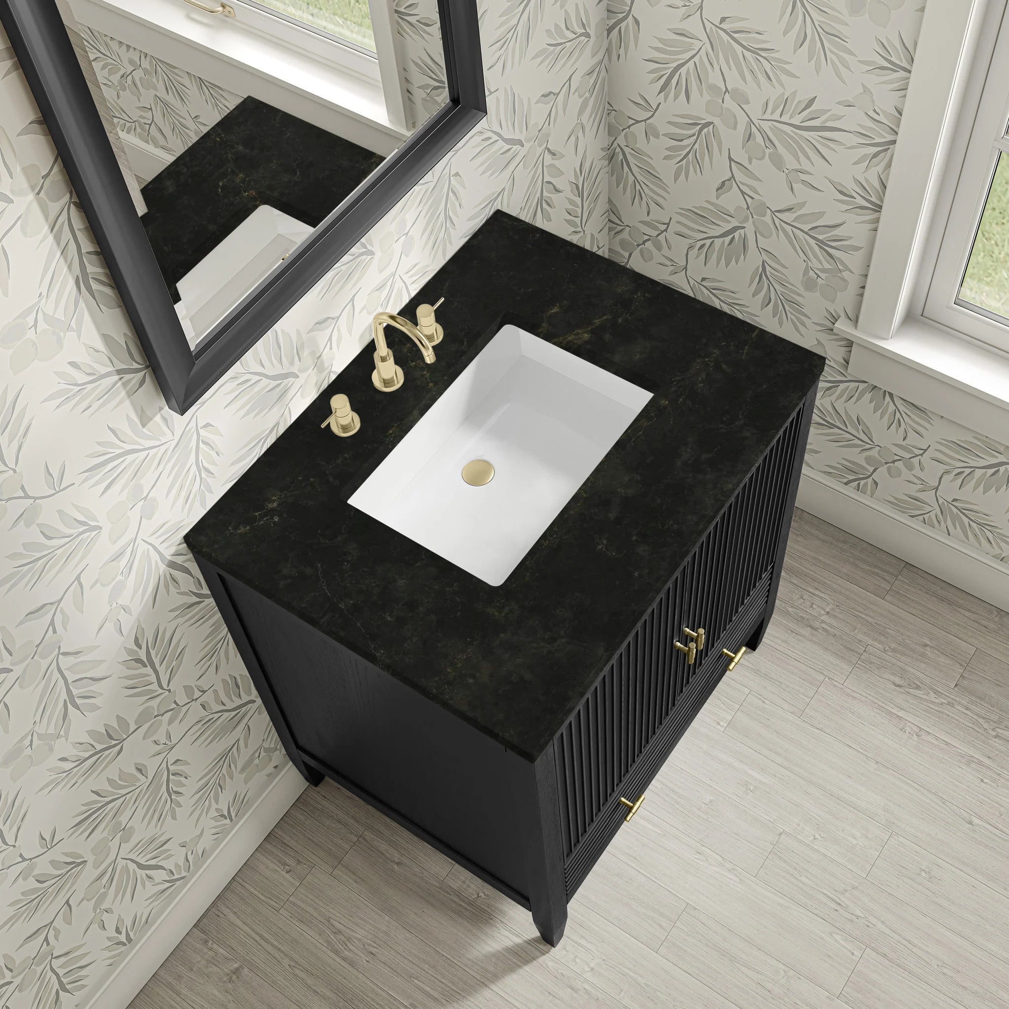 30" Myrrin Single Vanity in Carbon Oak by James Martin Vanities-Phantome Eclos 5