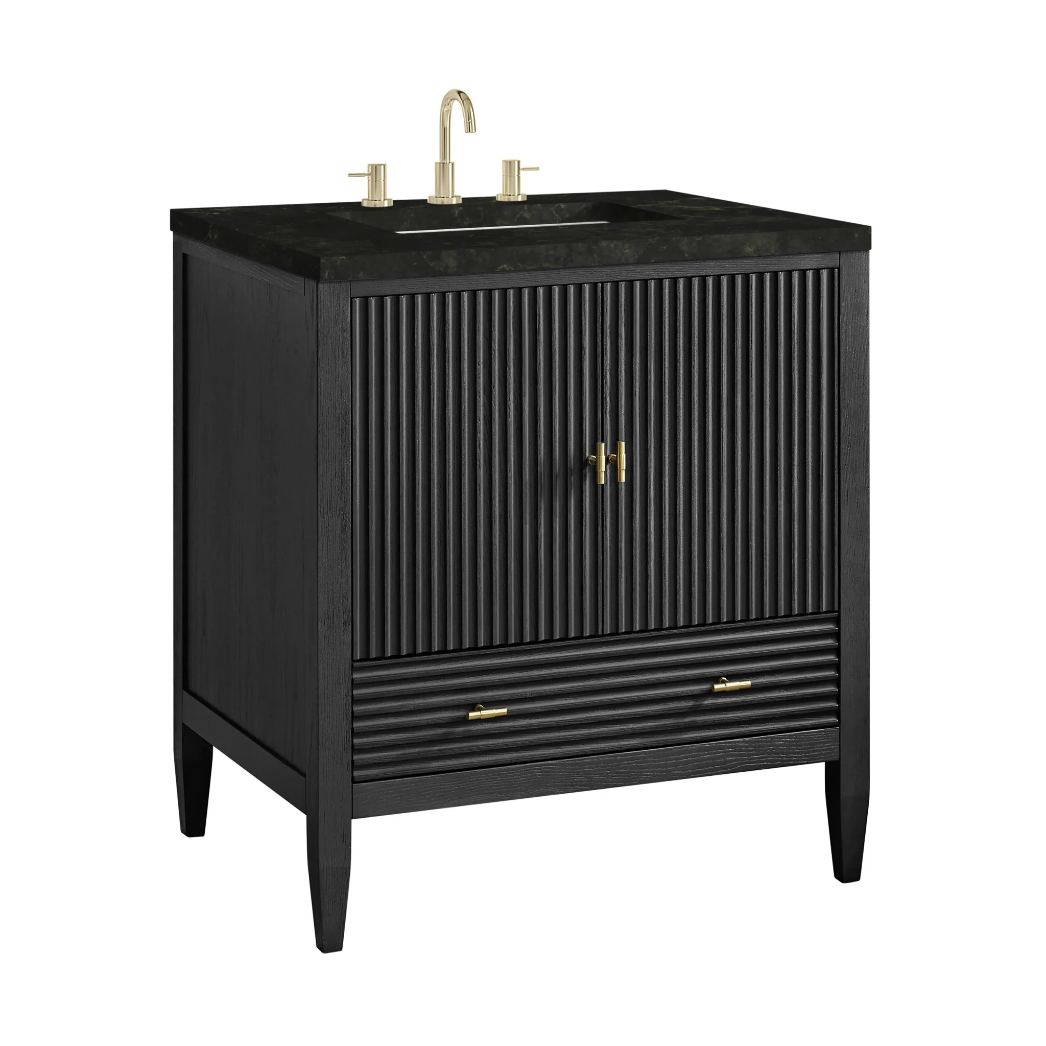 30" Myrrin Single Vanity in Carbon Oak by James Martin Vanities-Phantome Eclos 9