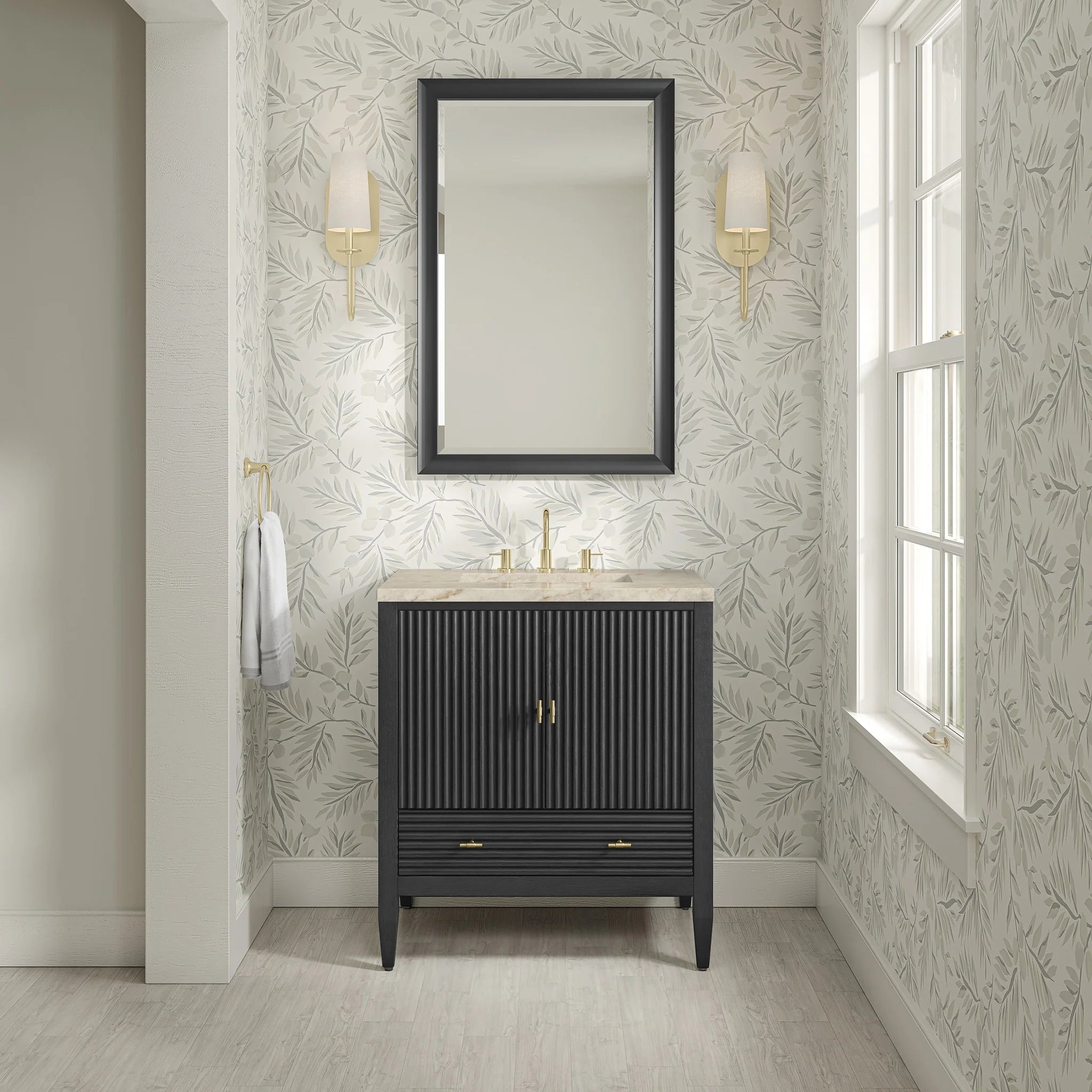 30" Myrrin Single Vanity in Carbon Oak by James Martin Vanities-Tajnar Eclos 1