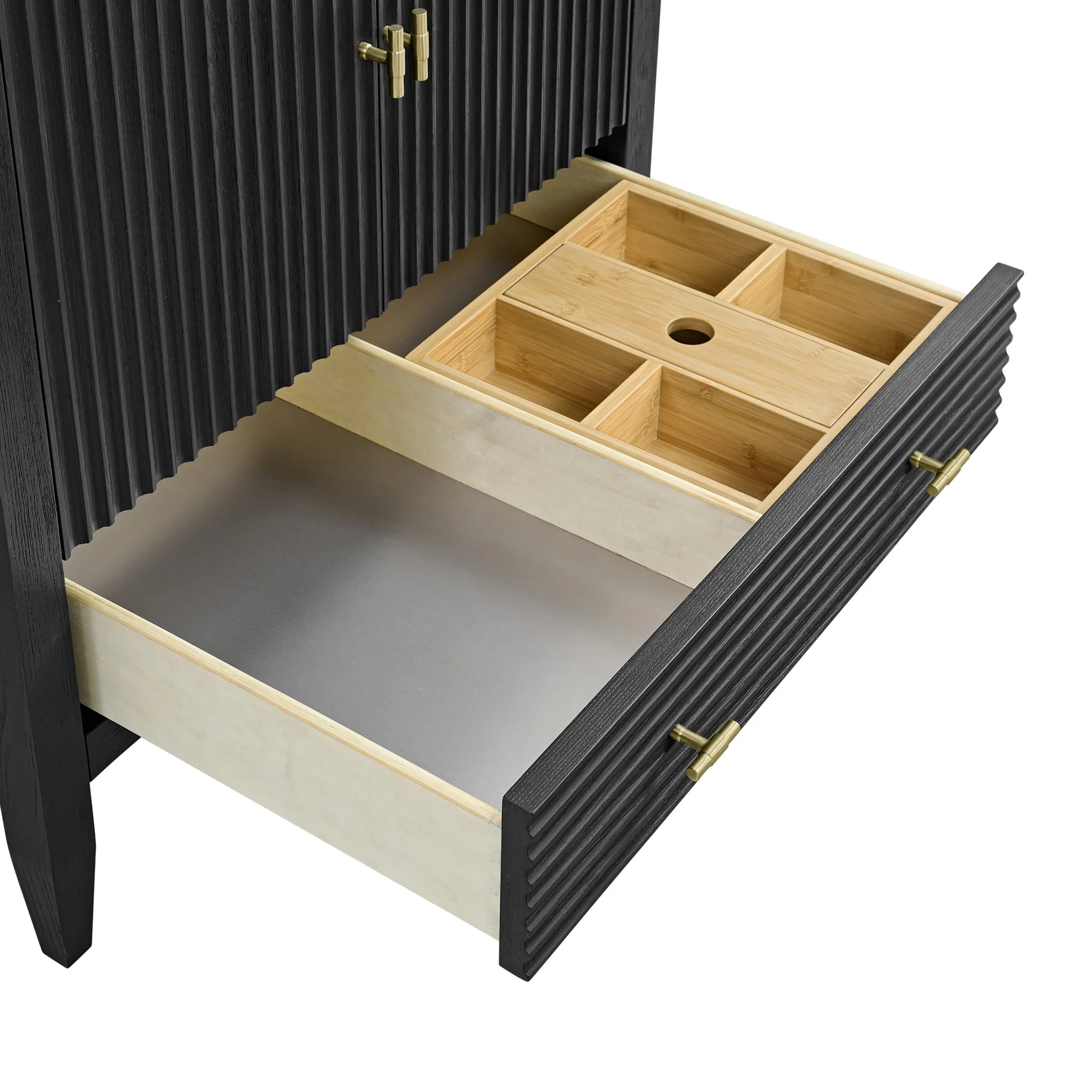 30" Myrrin Single Vanity in Carbon Oak by James Martin Vanities-Victorian Silver Silestone 13