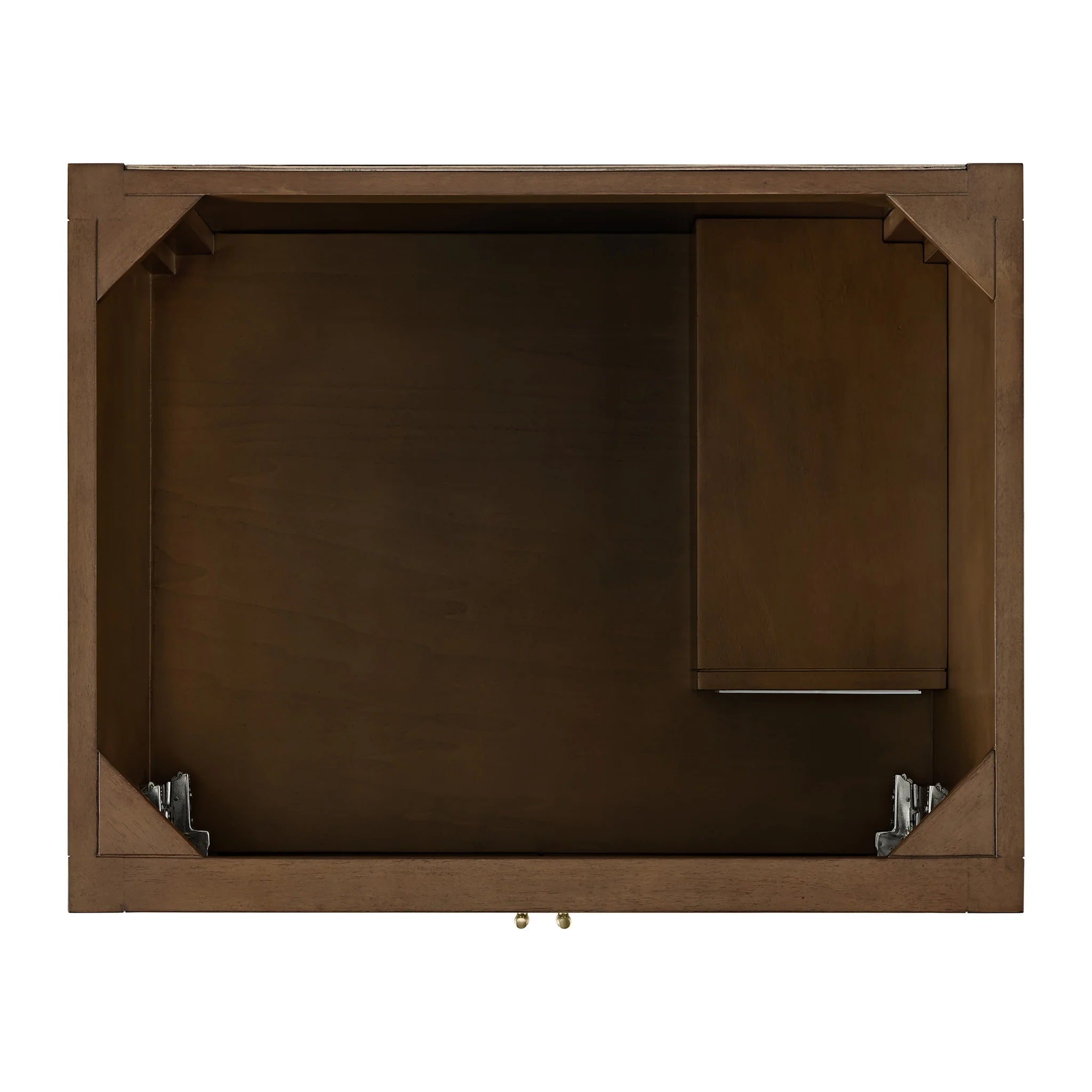 30" Myrrin Single Vanity in Mid-Century Walnut by James Martin Vanities-Carrara White Marble 4