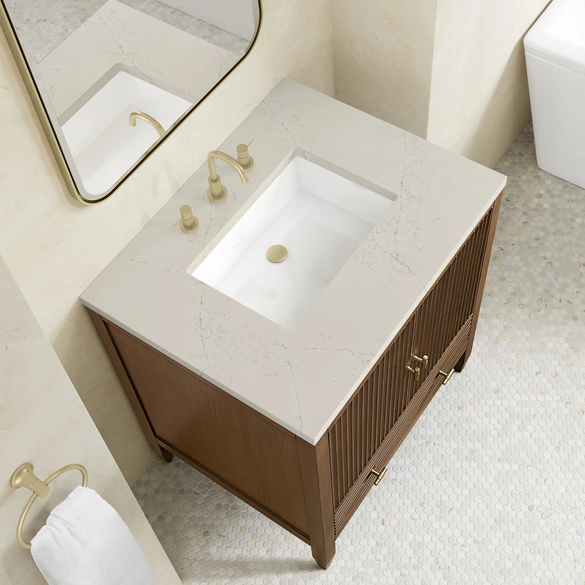 30" Myrrin Single Vanity in Mid-Century Walnut by James Martin Vanities-Siberian Silestone 5