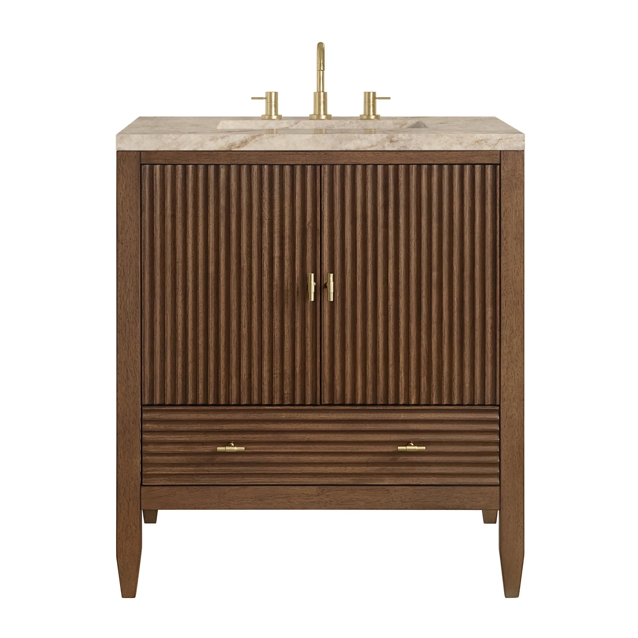 30" Myrrin Single Vanity in Mid-Century Walnut by James Martin Vanities-Tajnar Eclos