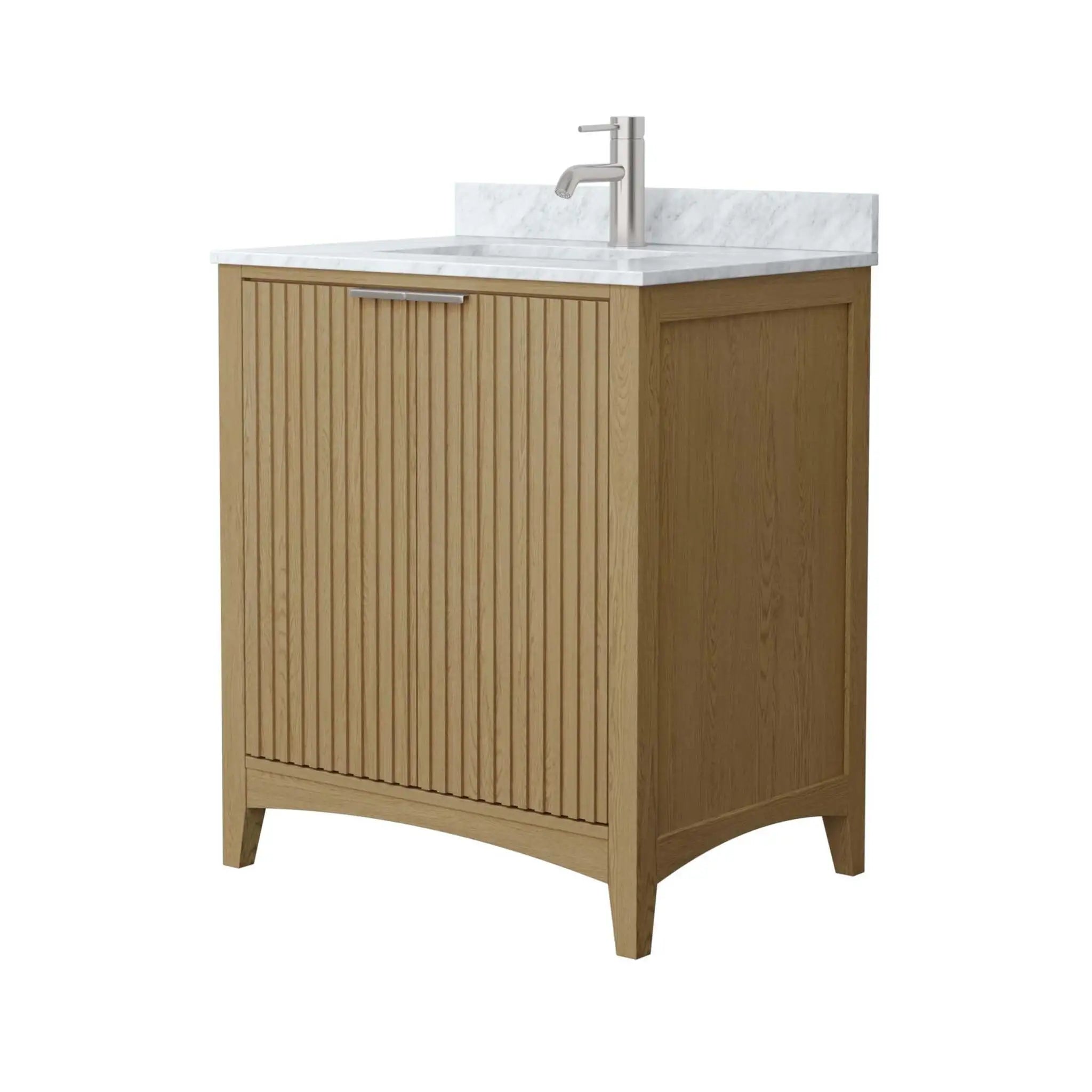 30" Palmilla Single Bathroom Vanity in Natural Oak with Brushed Nickel Trim by Wyndham