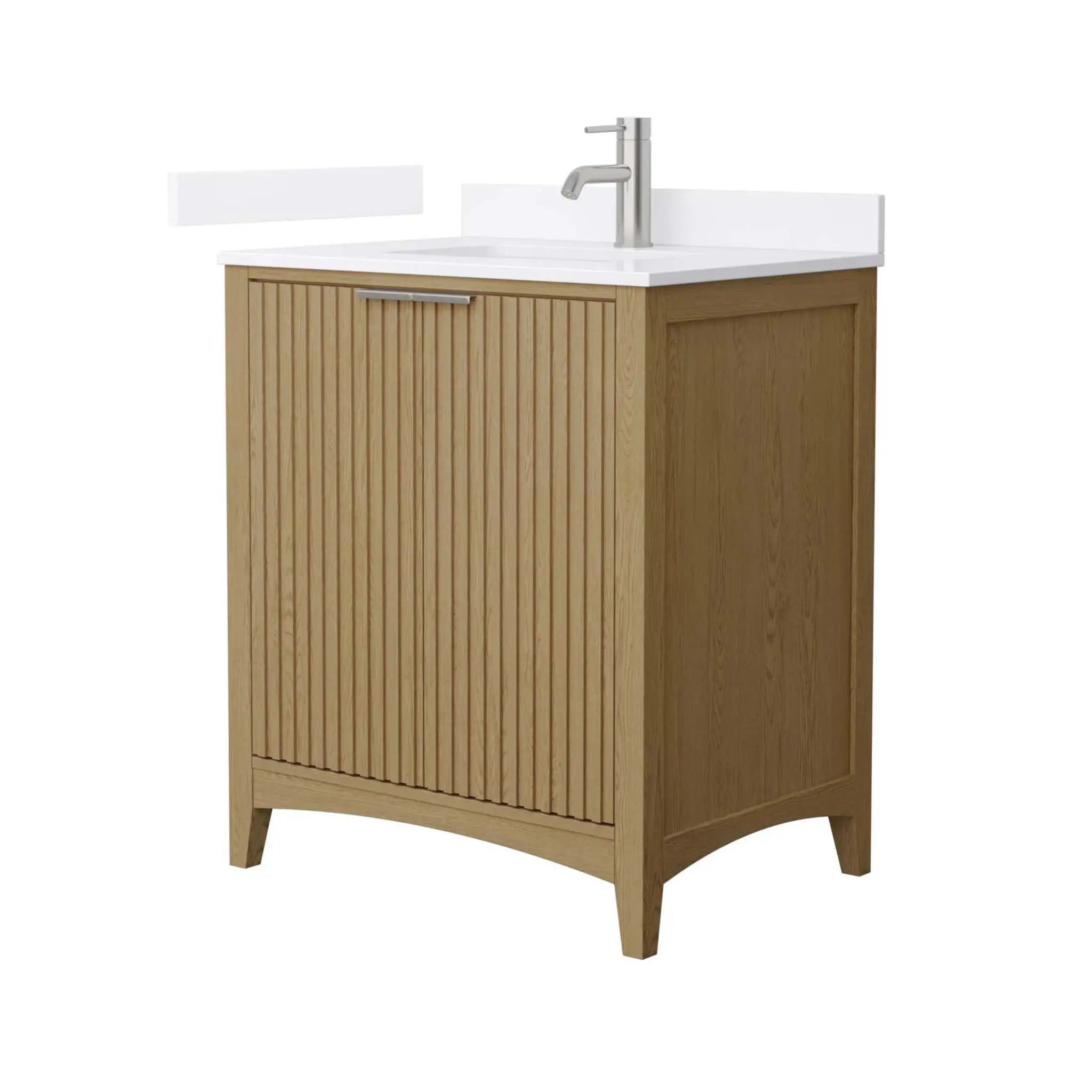 30" Palmilla Single Bathroom Vanity in Natural Oak with Brushed Nickel Trim by Wyndham