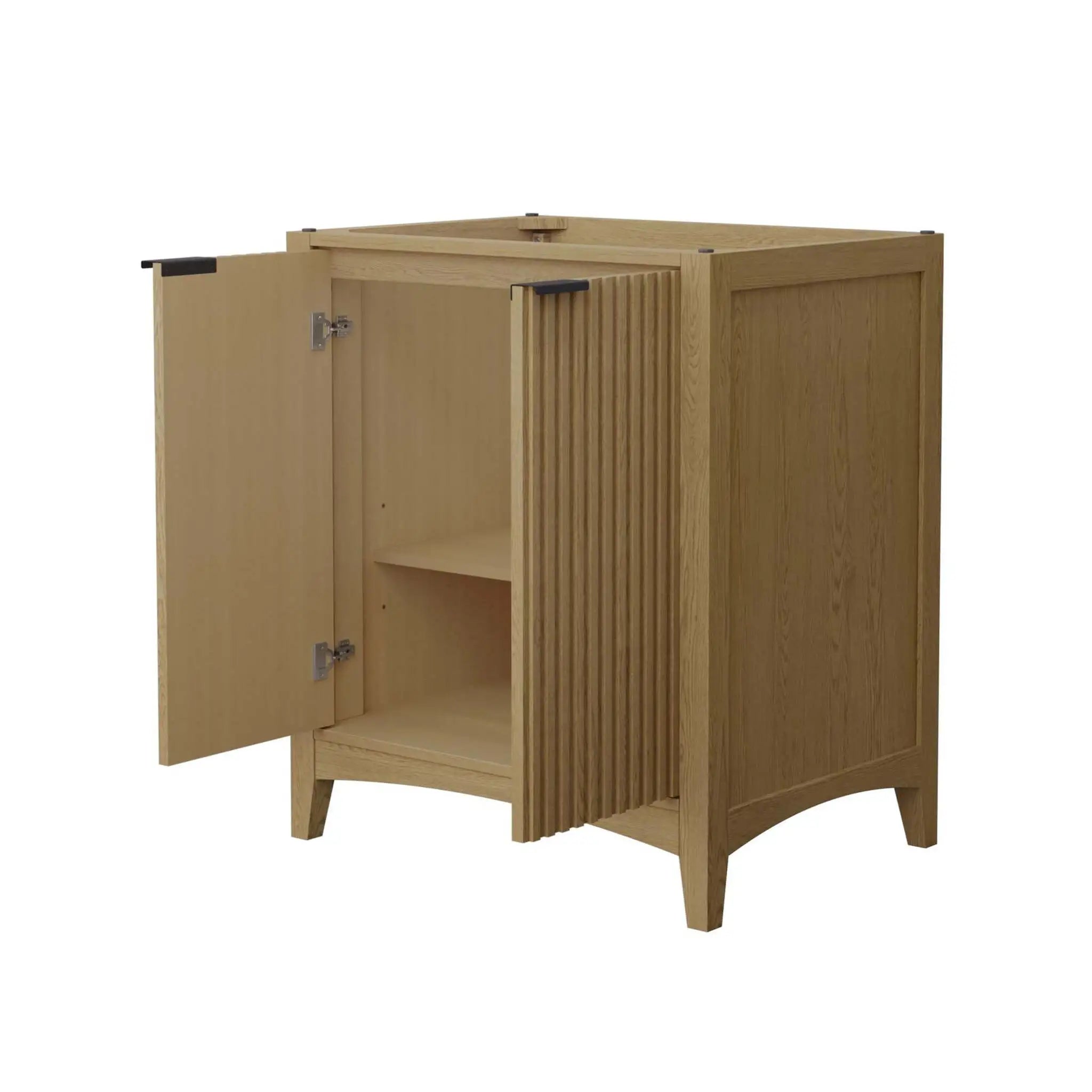 30" Palmilla Single Bathroom Vanity in Natural Oak with Matte Black Trim by Wyndham