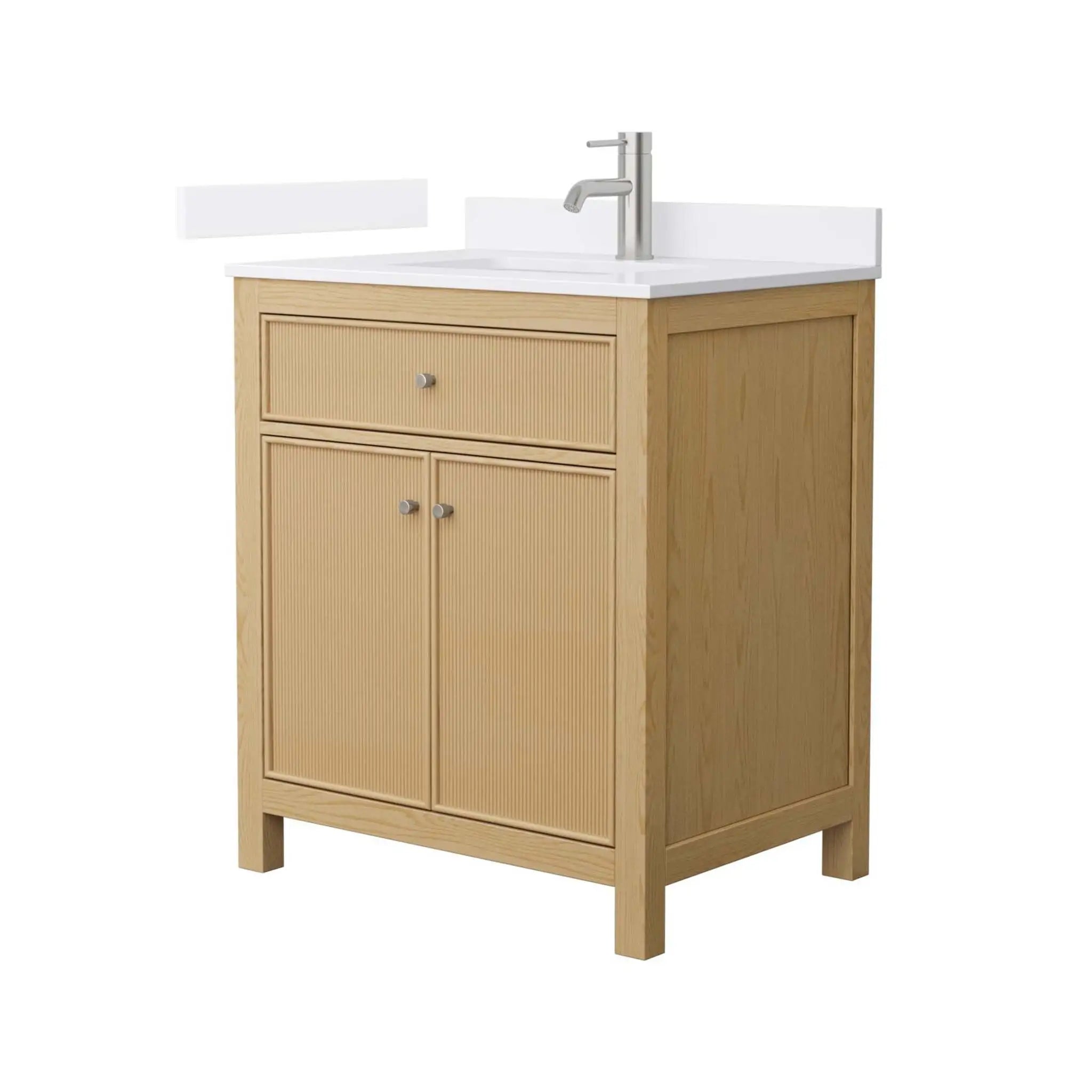 30" Pendry Single Bathroom Vanity in Tanned Oak with Brushed Nickel Trim by Wyndham