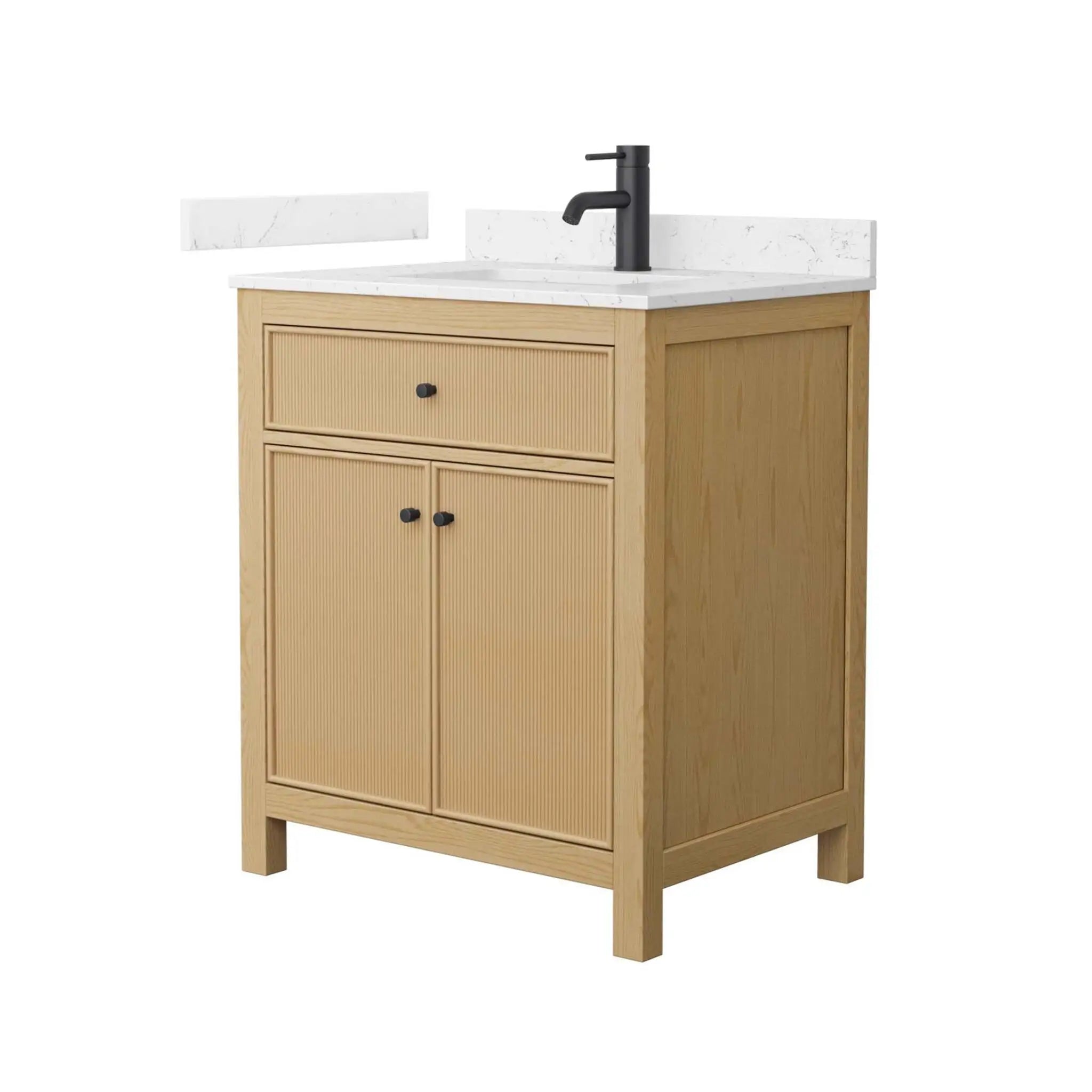 30" Pendry Single Bathroom Vanity in Tanned Oak with Matte Black Trim by Wyndham