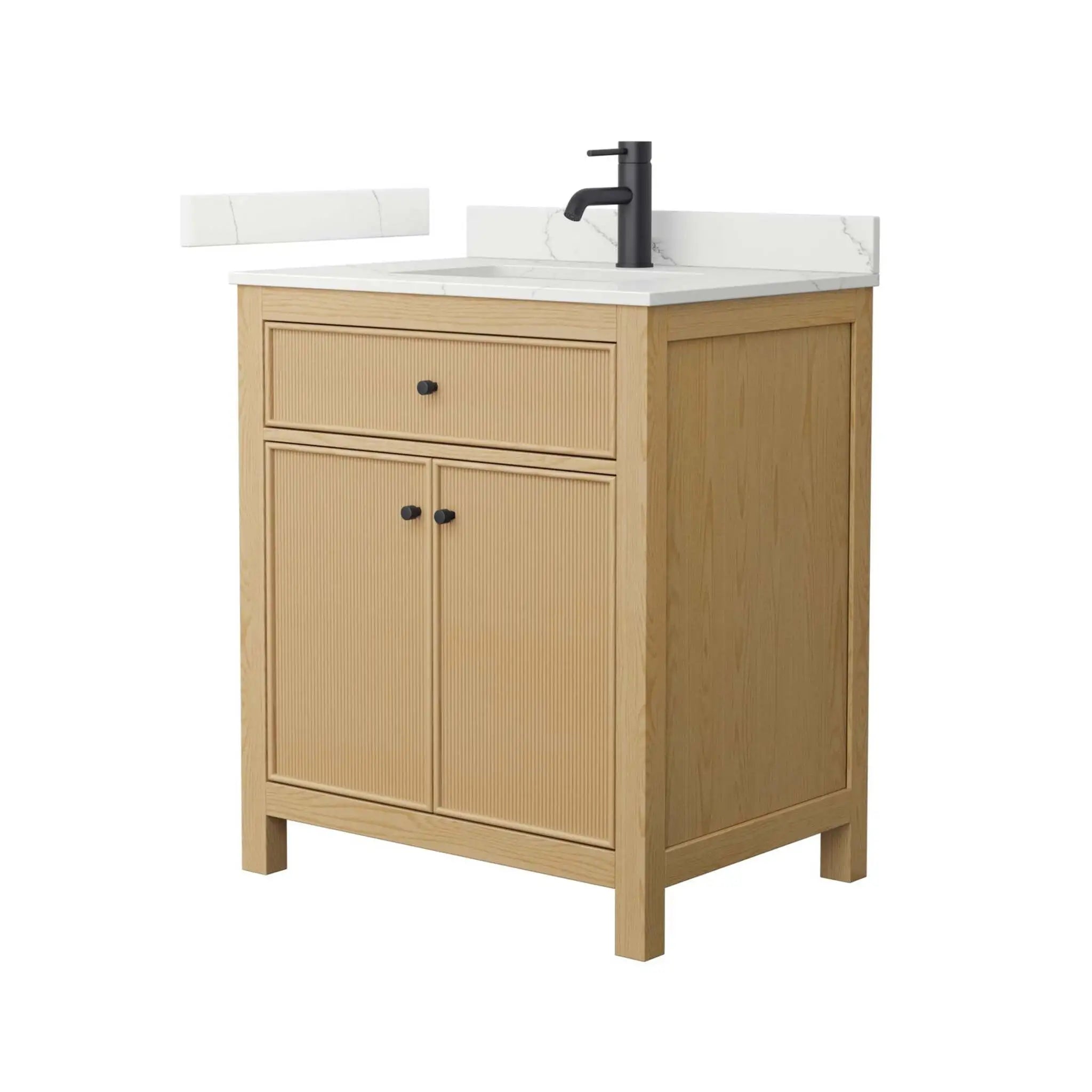 30" Pendry Single Bathroom Vanity in Tanned Oak with Matte Black Trim by Wyndham