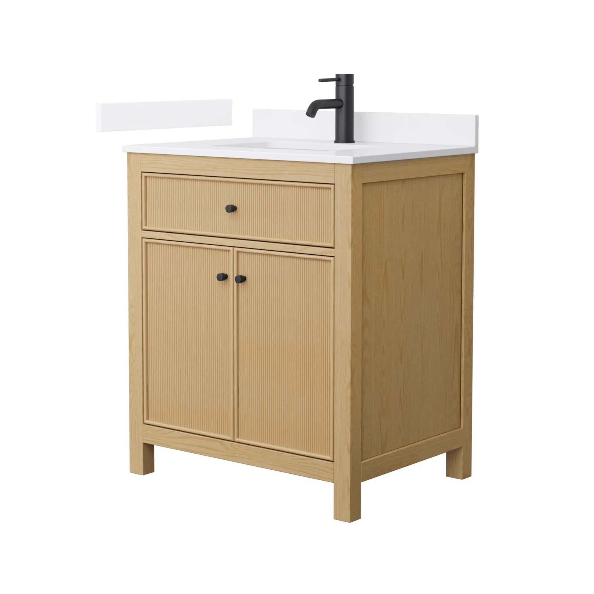 30" Pendry Single Bathroom Vanity in Tanned Oak with Matte Black Trim by Wyndham