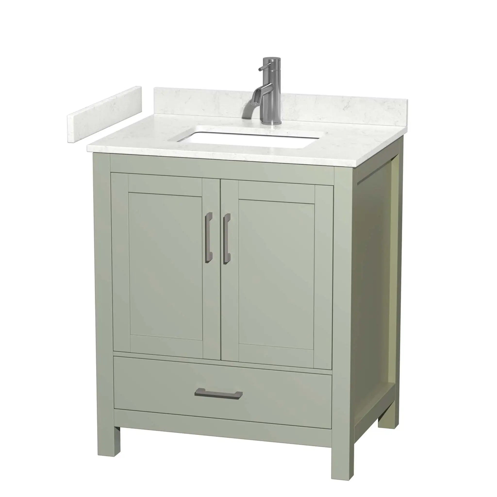 30" Sheffield 30 inch Single Bathroom Vanity in Light Green with Brushed Nickel Trim by Wyndham
