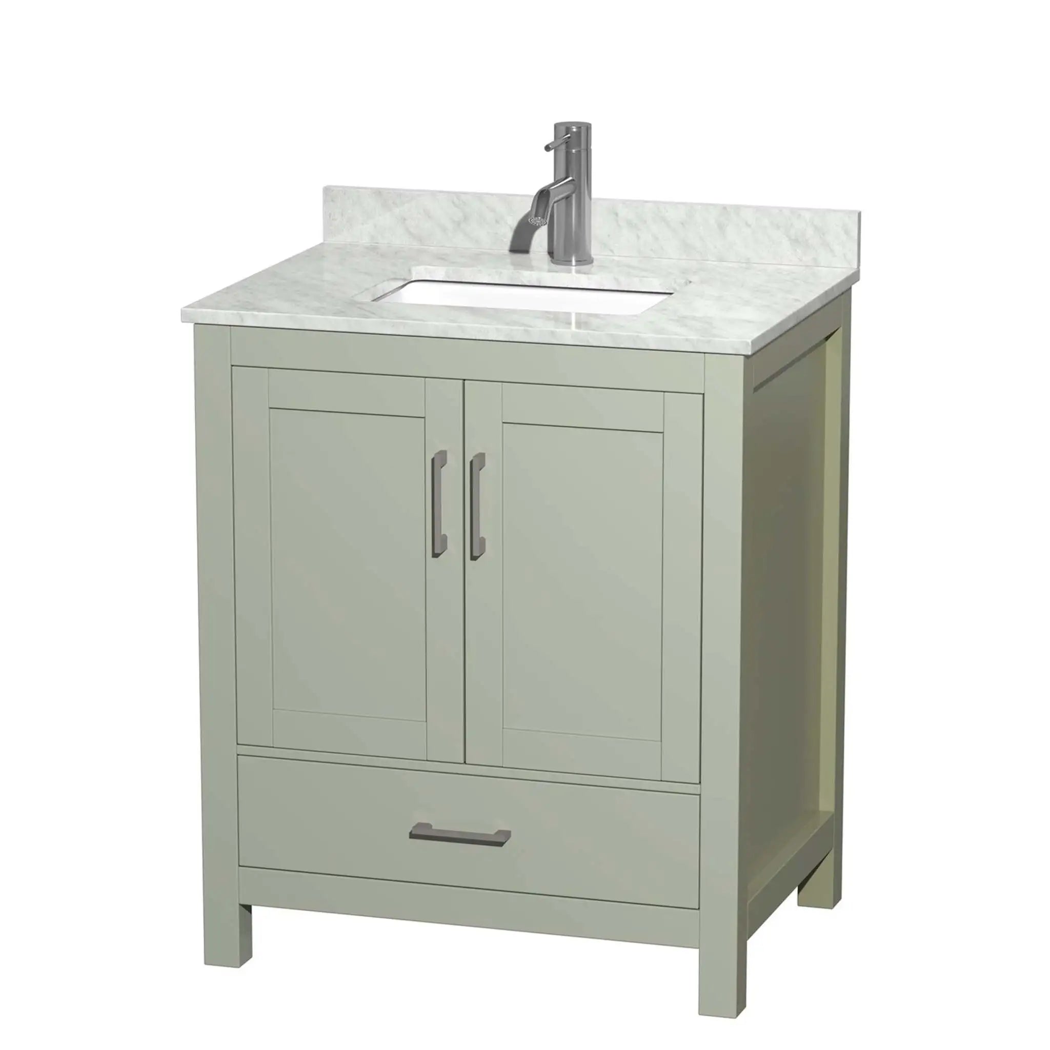 30" Sheffield 30 inch Single Bathroom Vanity in Light Green with Brushed Nickel Trim by Wyndham