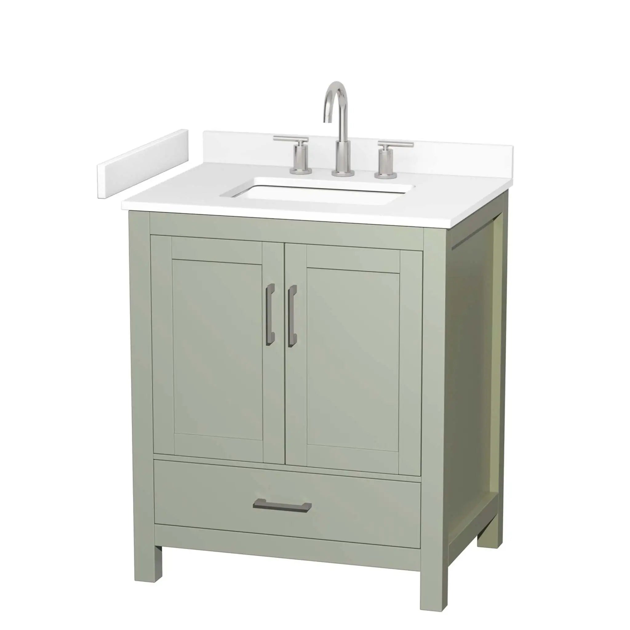 30" Sheffield 30 inch Single Bathroom Vanity in Light Green with Brushed Nickel Trim by Wyndham