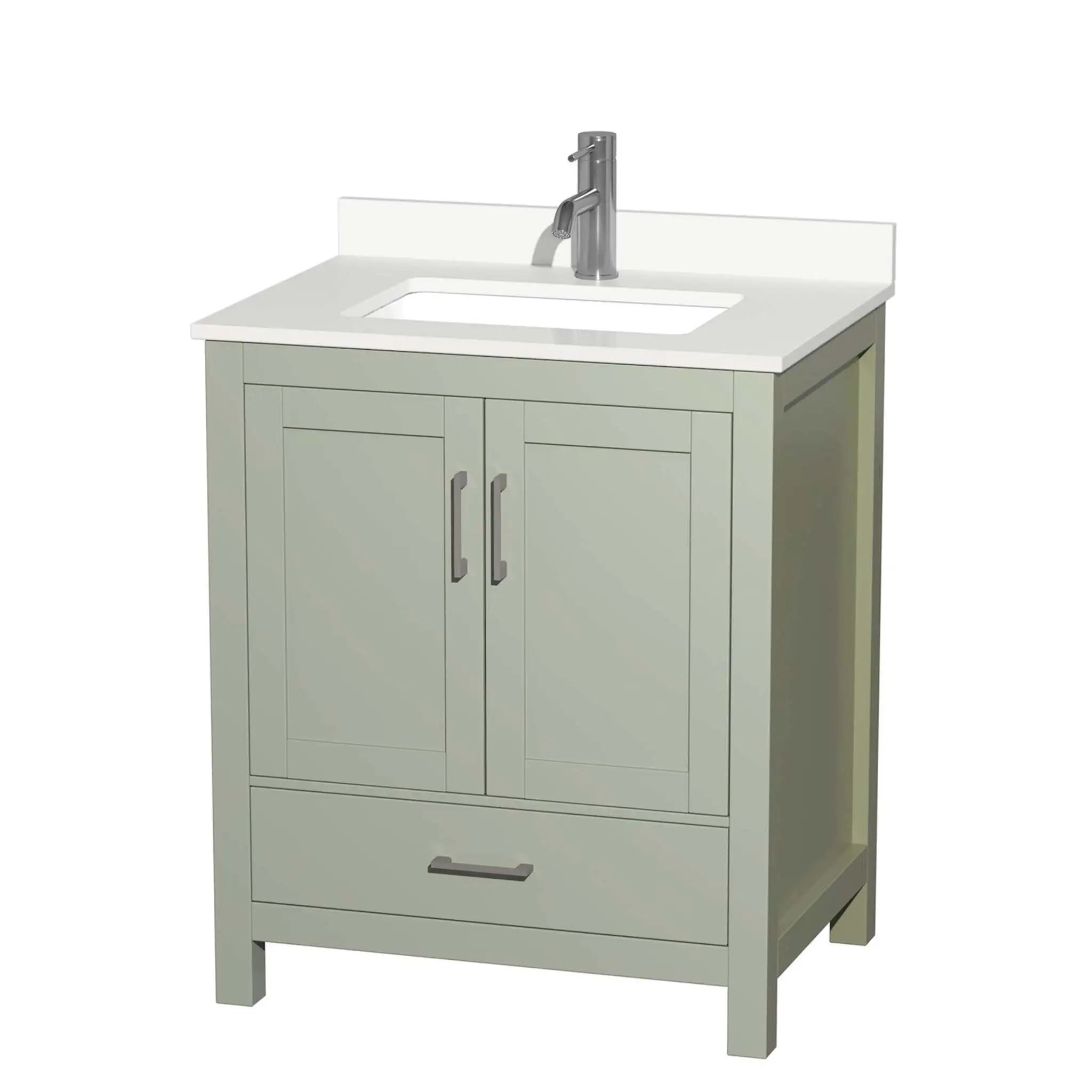 30" Sheffield 30 inch Single Bathroom Vanity in Light Green with Brushed Nickel Trim by Wyndham