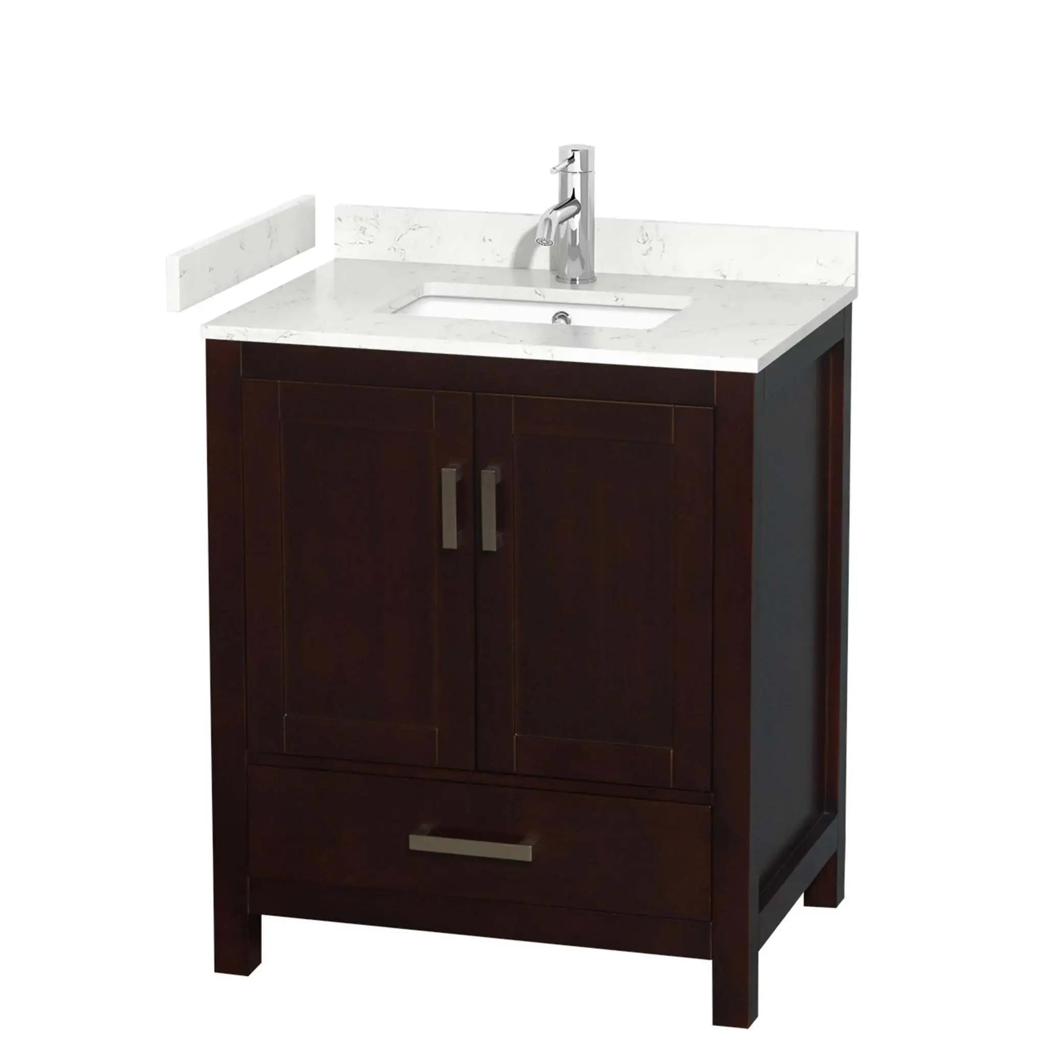 30" Sheffield Single Bathroom Vanity in Espresso with Brushed Chrome Trim by Wyndham