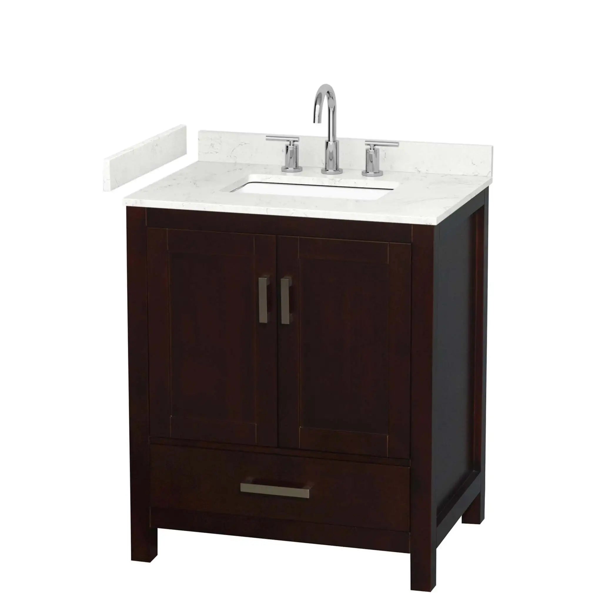 30" Sheffield Single Bathroom Vanity in Espresso with Brushed Chrome Trim by Wyndham