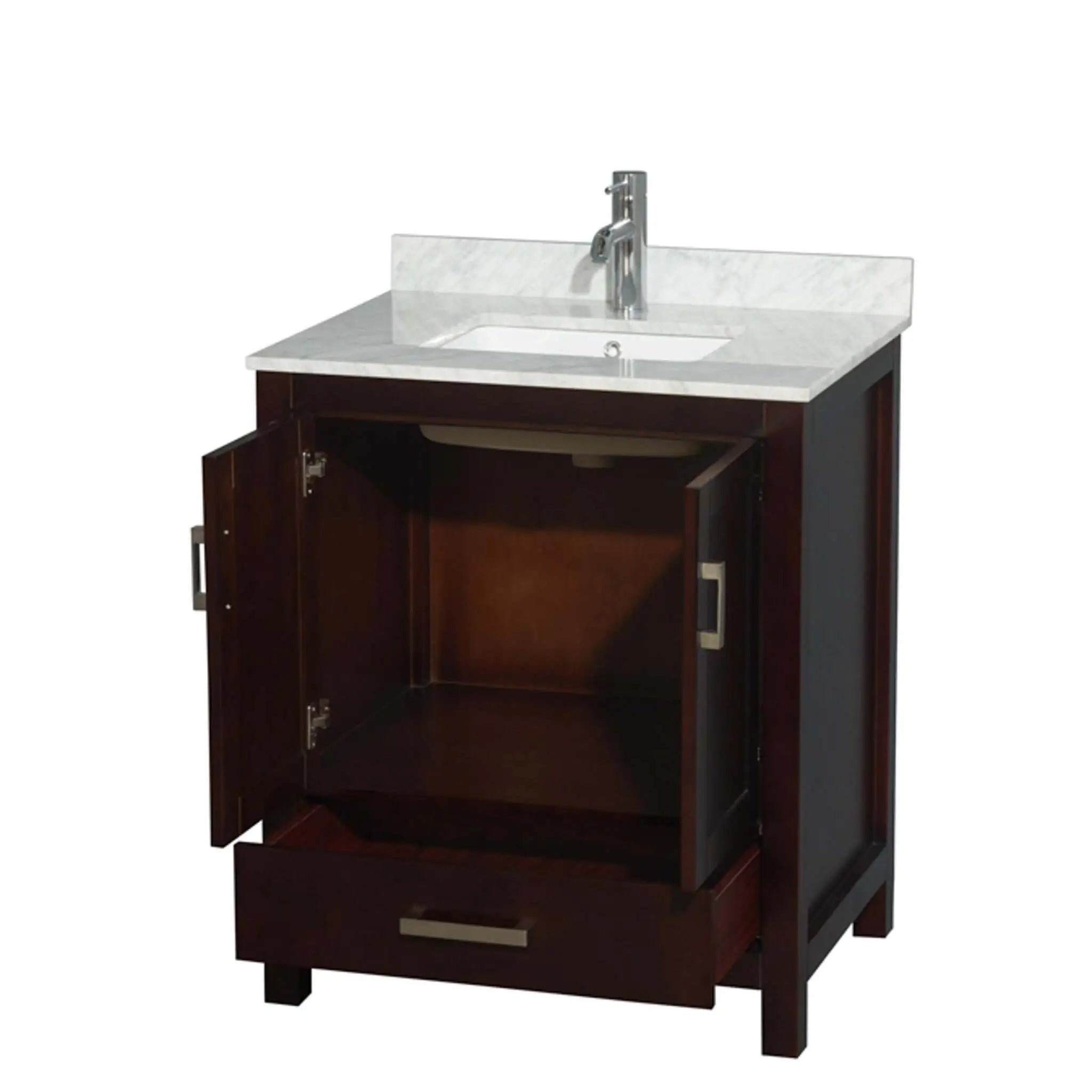 30" Sheffield Single Bathroom Vanity in Espresso with Brushed Chrome Trim by Wyndham