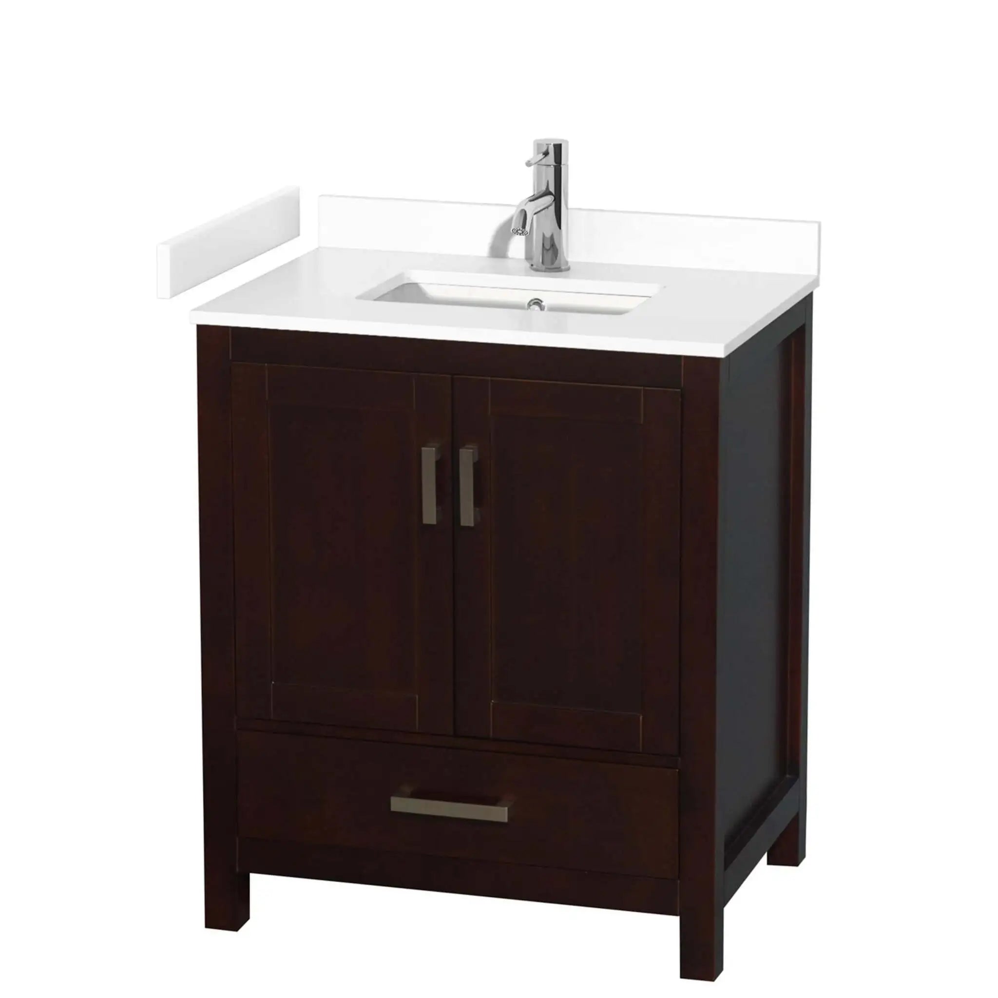 30" Sheffield Single Bathroom Vanity in Espresso with Brushed Chrome Trim by Wyndham