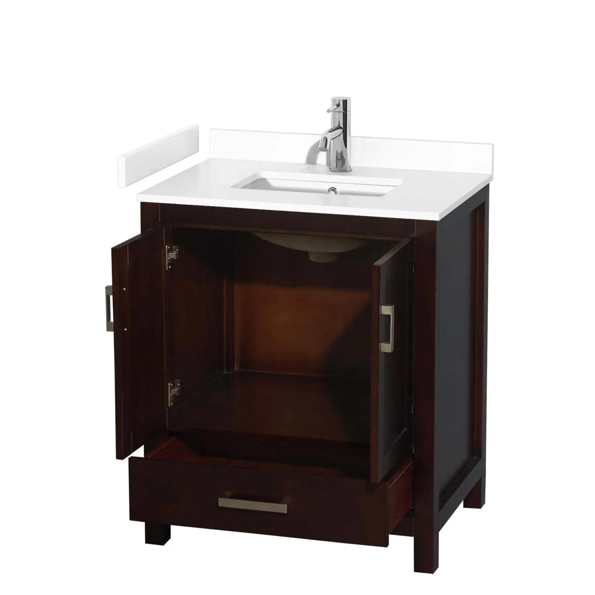 30" Sheffield Single Bathroom Vanity in Espresso with Brushed Chrome Trim by Wyndham