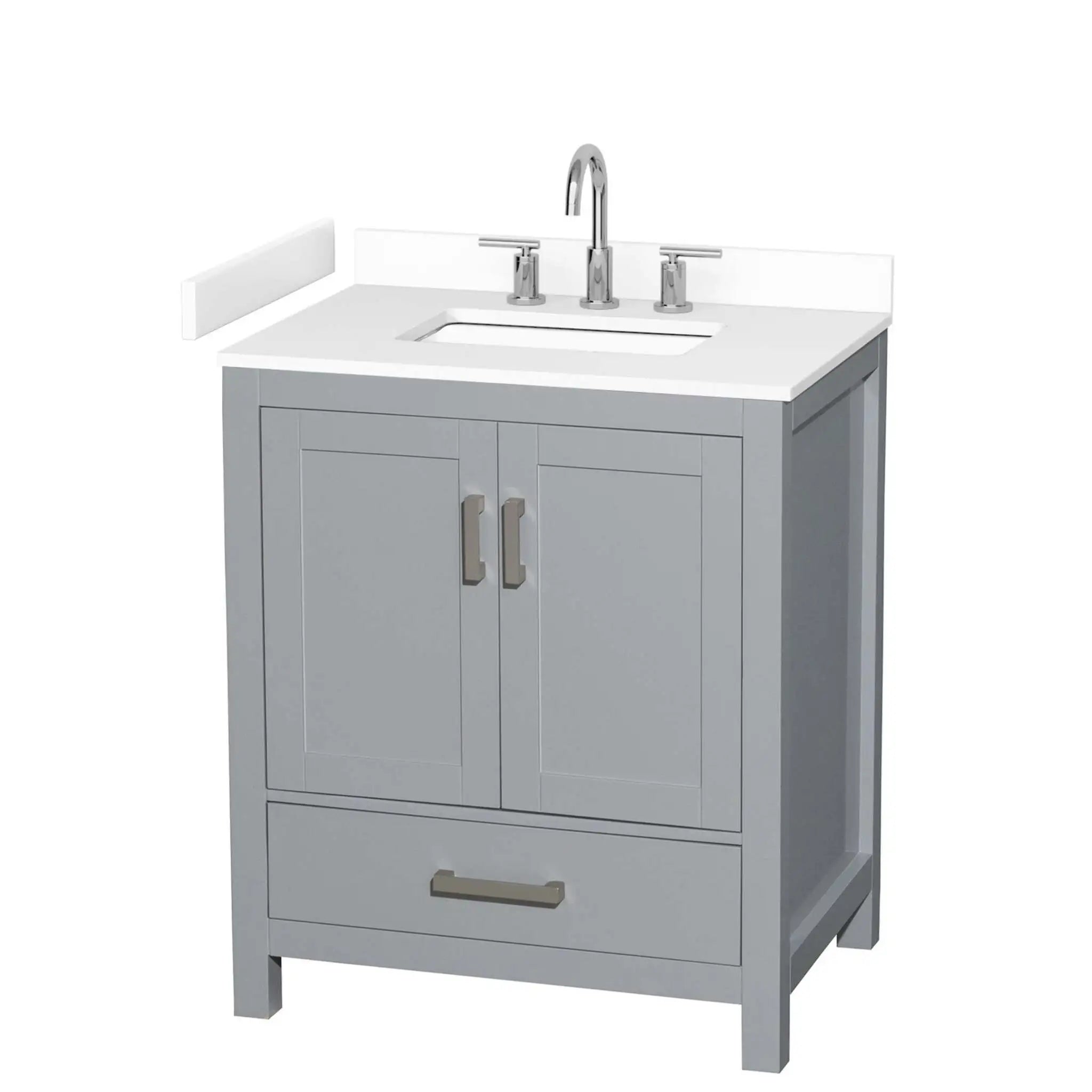 30" Sheffield Single Bathroom Vanity in Gray with Brushed Chrome Trim by Wyndham