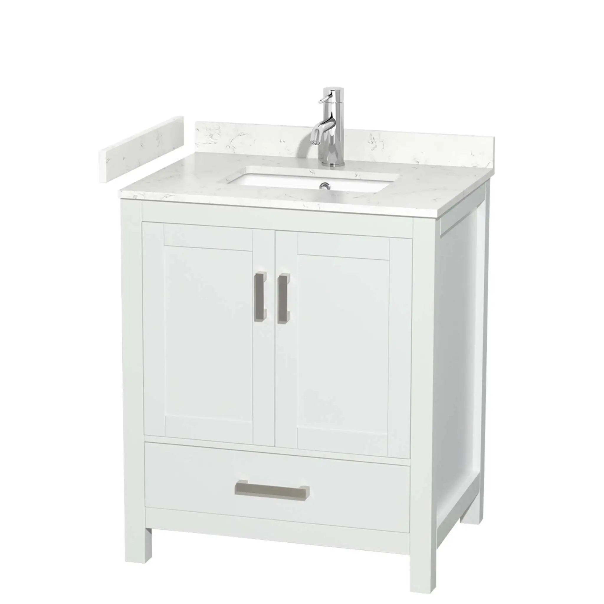30" Sheffield Single Bathroom Vanity in White with Brushed Chrome Trim by Wyndham