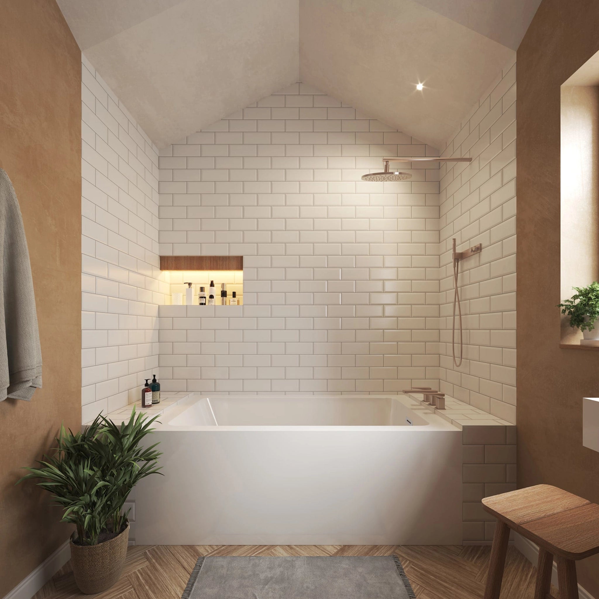 32" White Alcove Bathtub - Grayley by Wyndham (WCBTW16032RBNTRIM) image